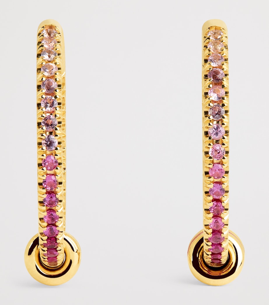 Mixed Gold and Sapphire Argo Demi Hoop Earrings MIXED GOLD Image 3