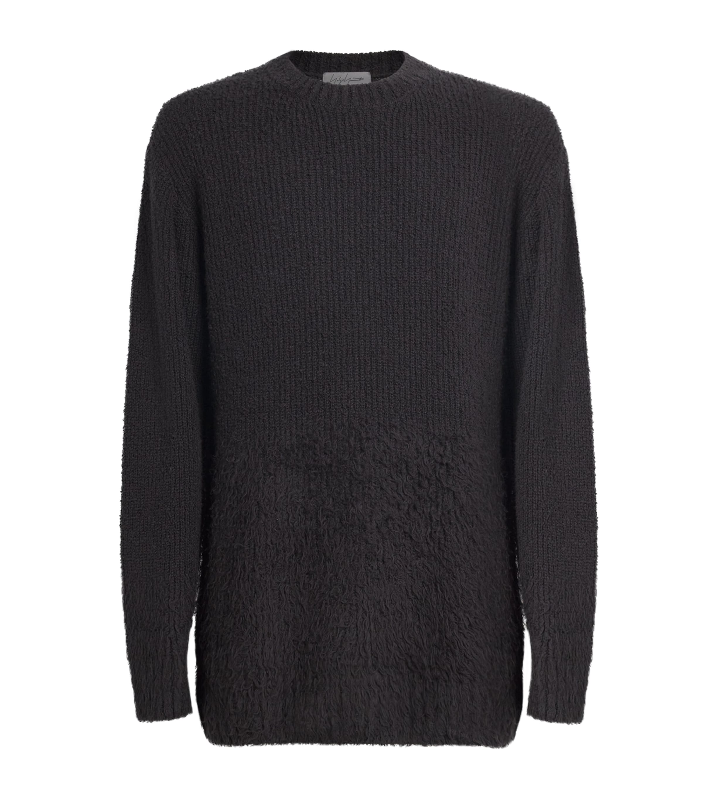 Yohji Yamamoto Wool Distressed Graduation Sweater In Black