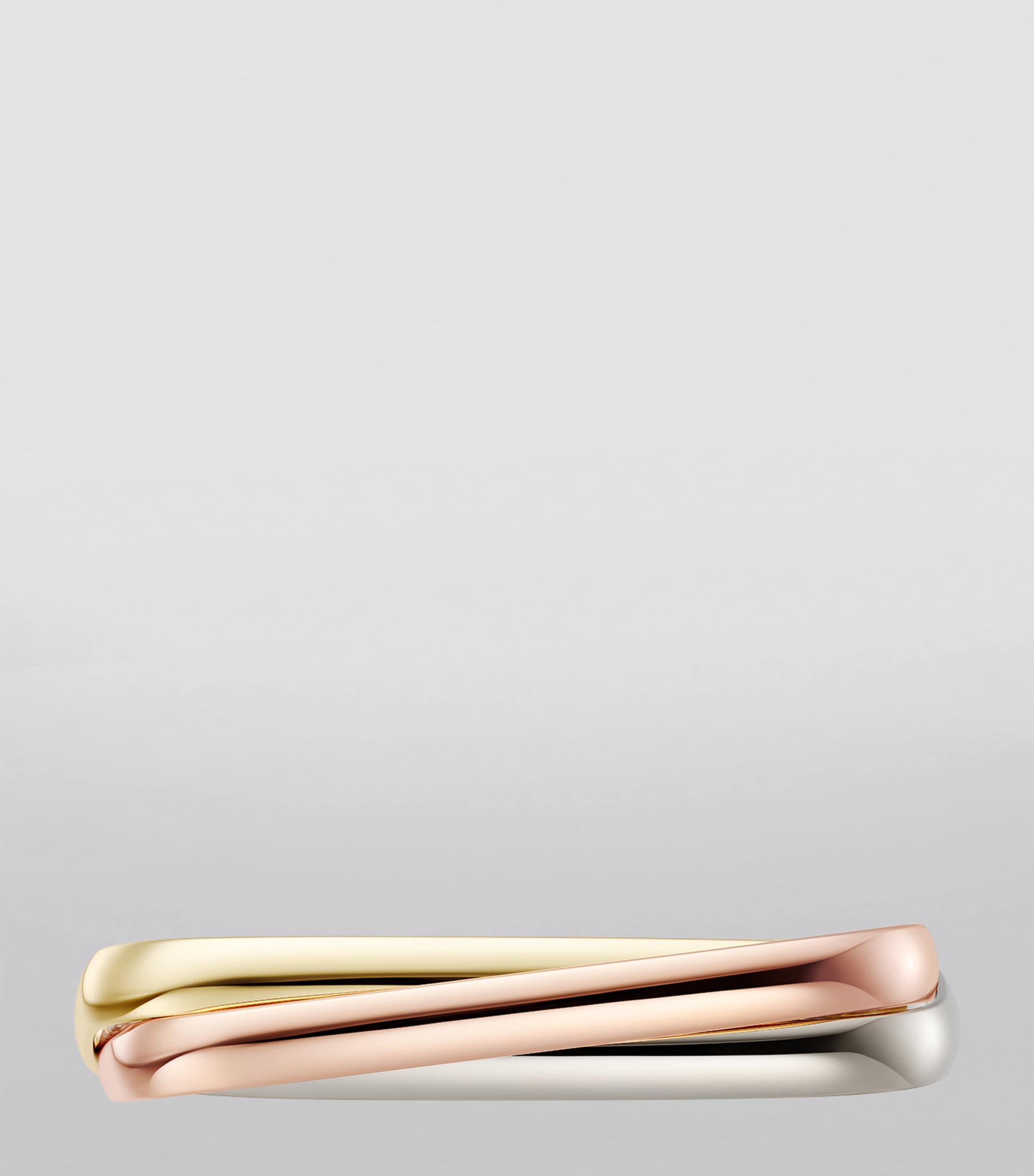 White, Rose and Yellow Gold Trinity Box Bangle MIXED GOLD Image 3