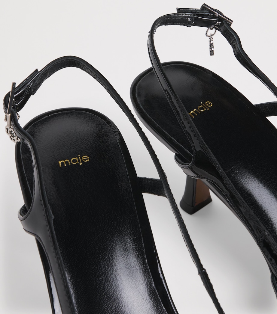 Patent Leather Slingback Pumps 70 BLACK Image 7