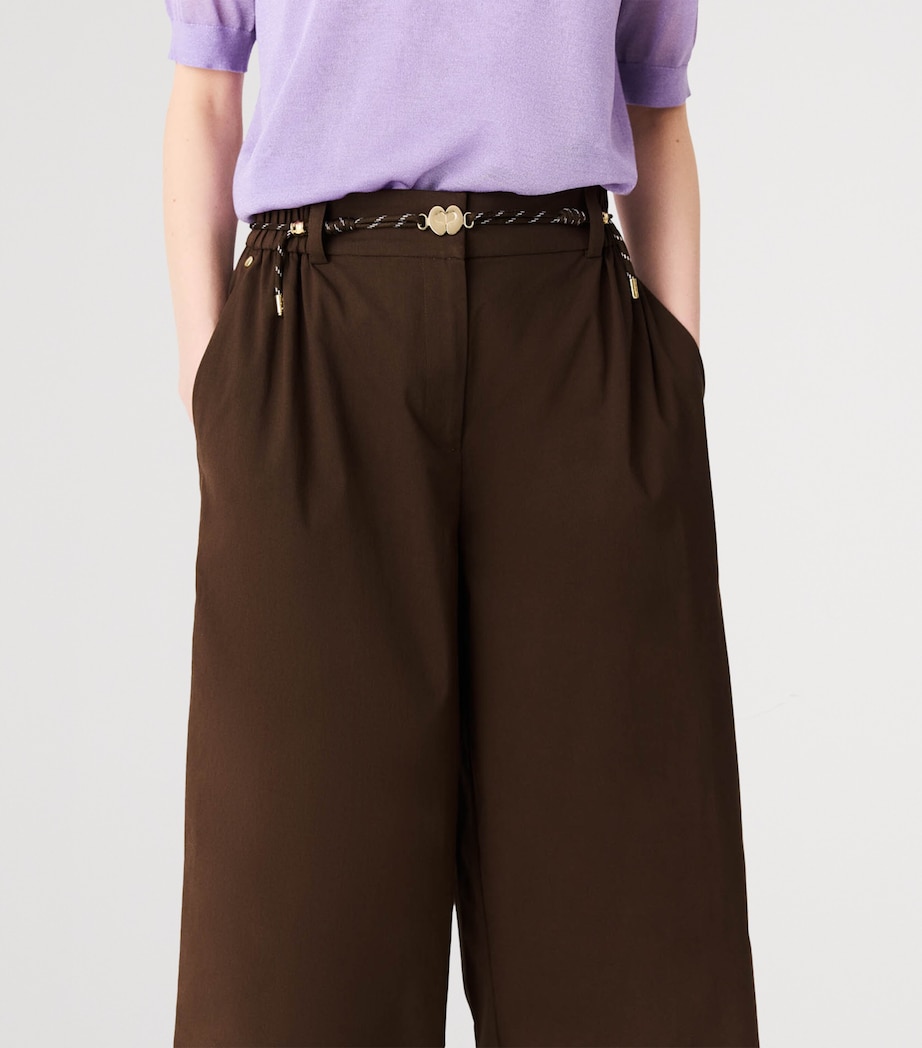 Maje Womens Cropped Wide-Leg Trousers Brown Image 7