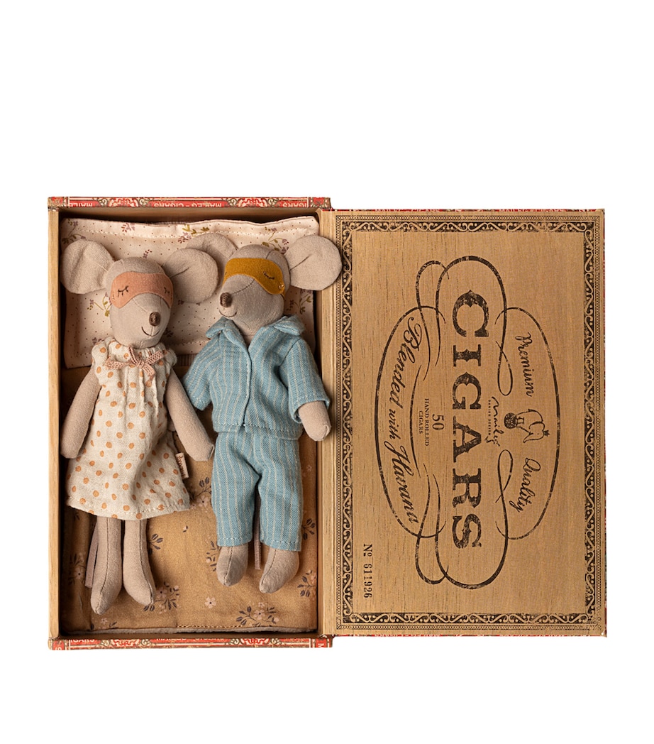 Mum and Dad Mice Bedtime Cigarbox Set (21cm) MULTI Image 1