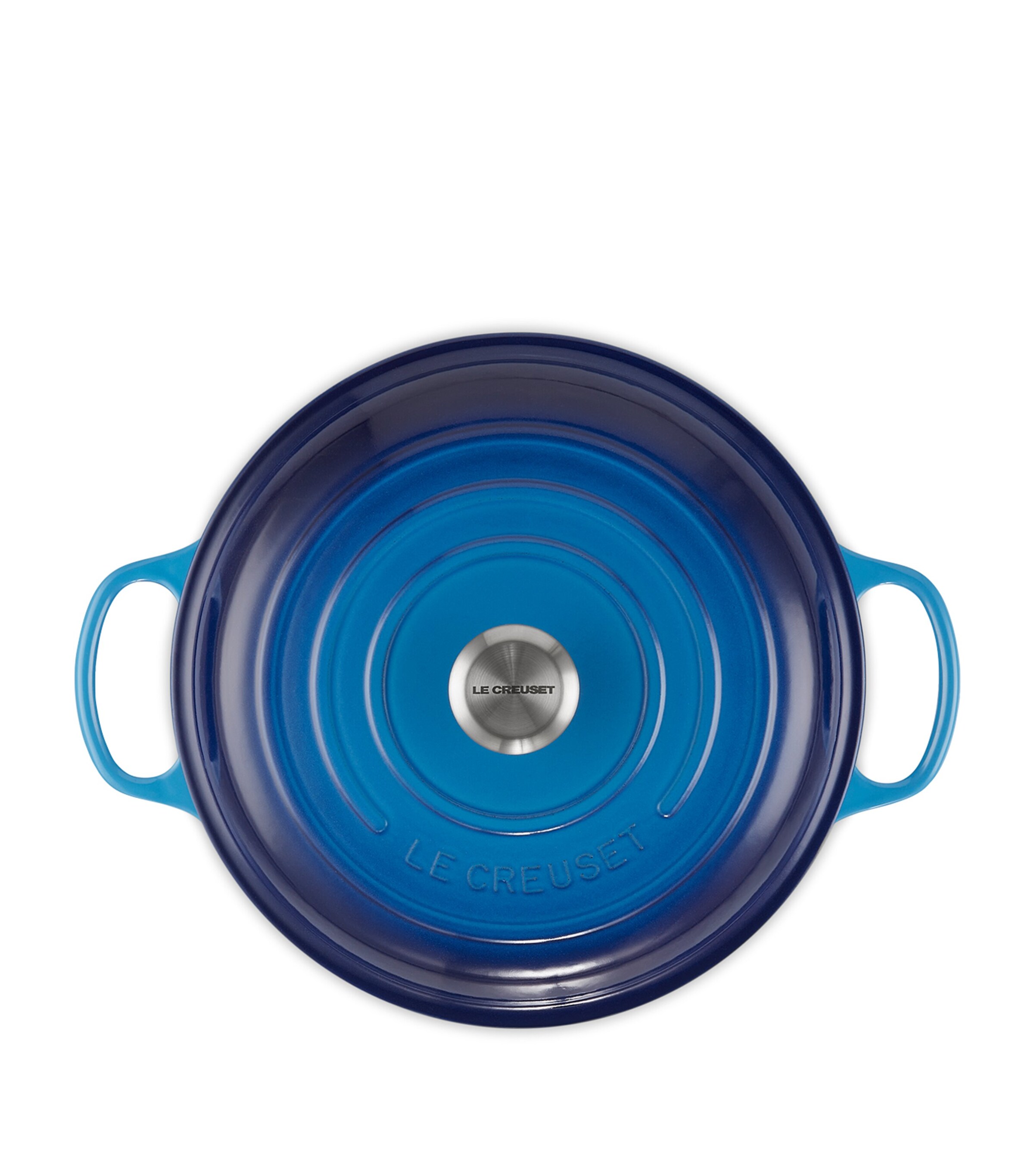 Le Creuset Cast Iron Shallow Casserole Dish (30cm) Azure Blue Image 3