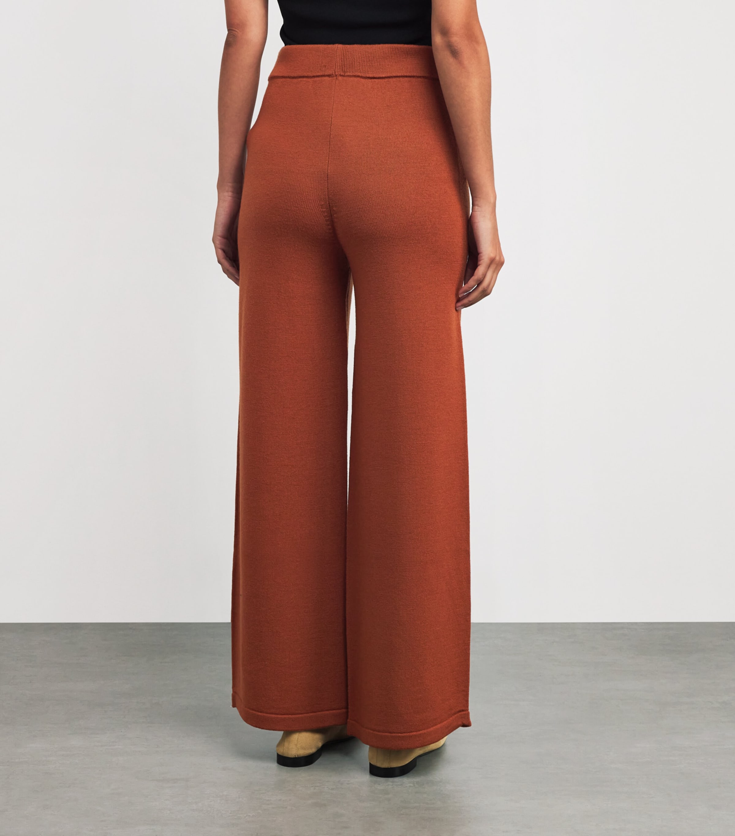 Virgin Wool Knitted Trousers 004 COPPER Image 4