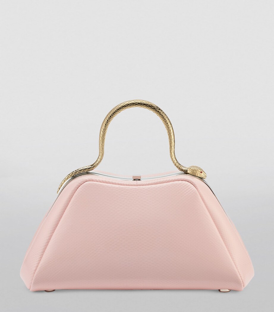 Leather Serpentine Shoulder Bag PINK MEDIUM Image 7