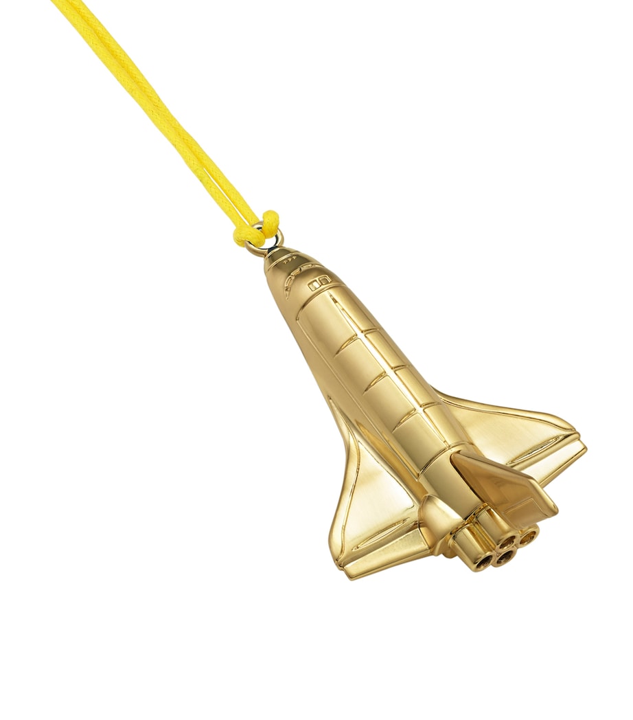 Metal Rocketship Ornament GOLD Image 2