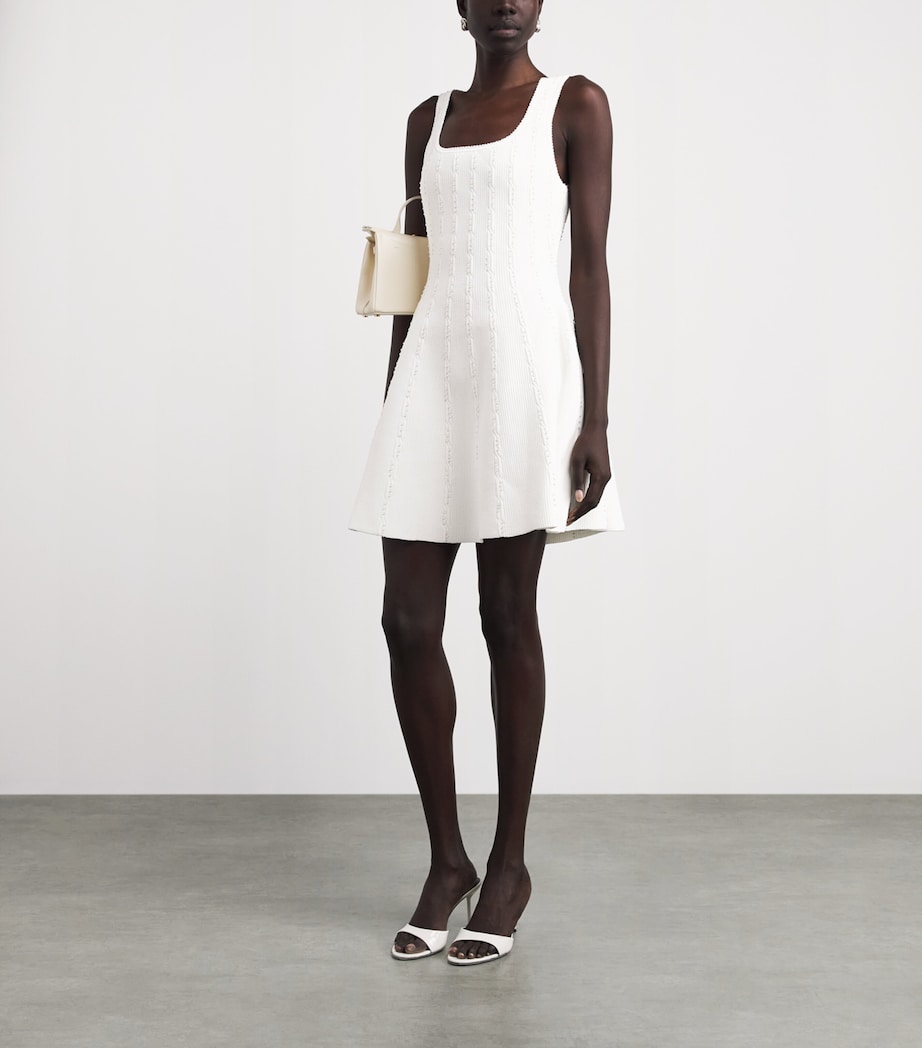 Sandro Paris Womens Beaded Knit Mini Dress White Image 2