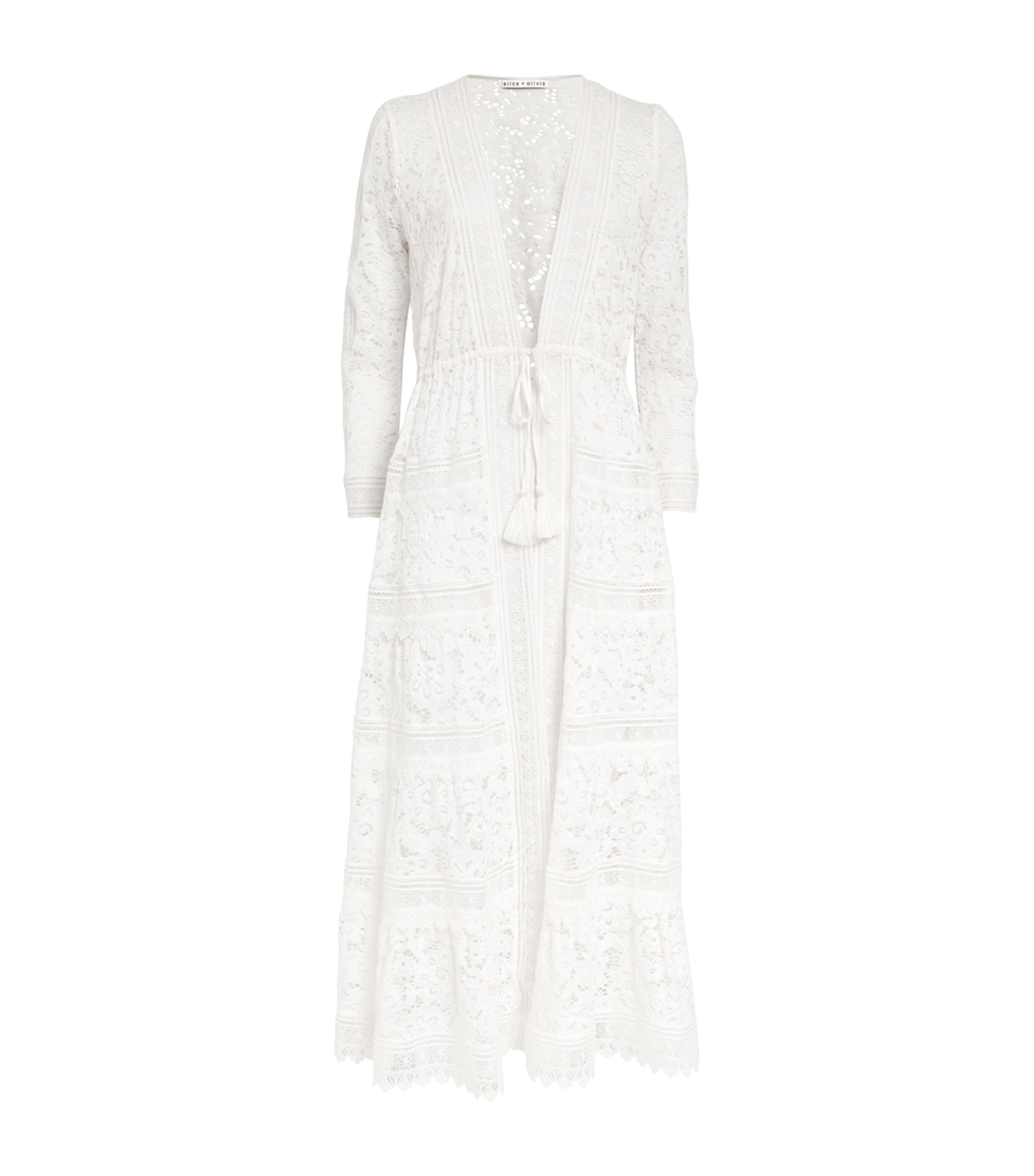 Alice And Olivia Drawstring Talia Robe In White