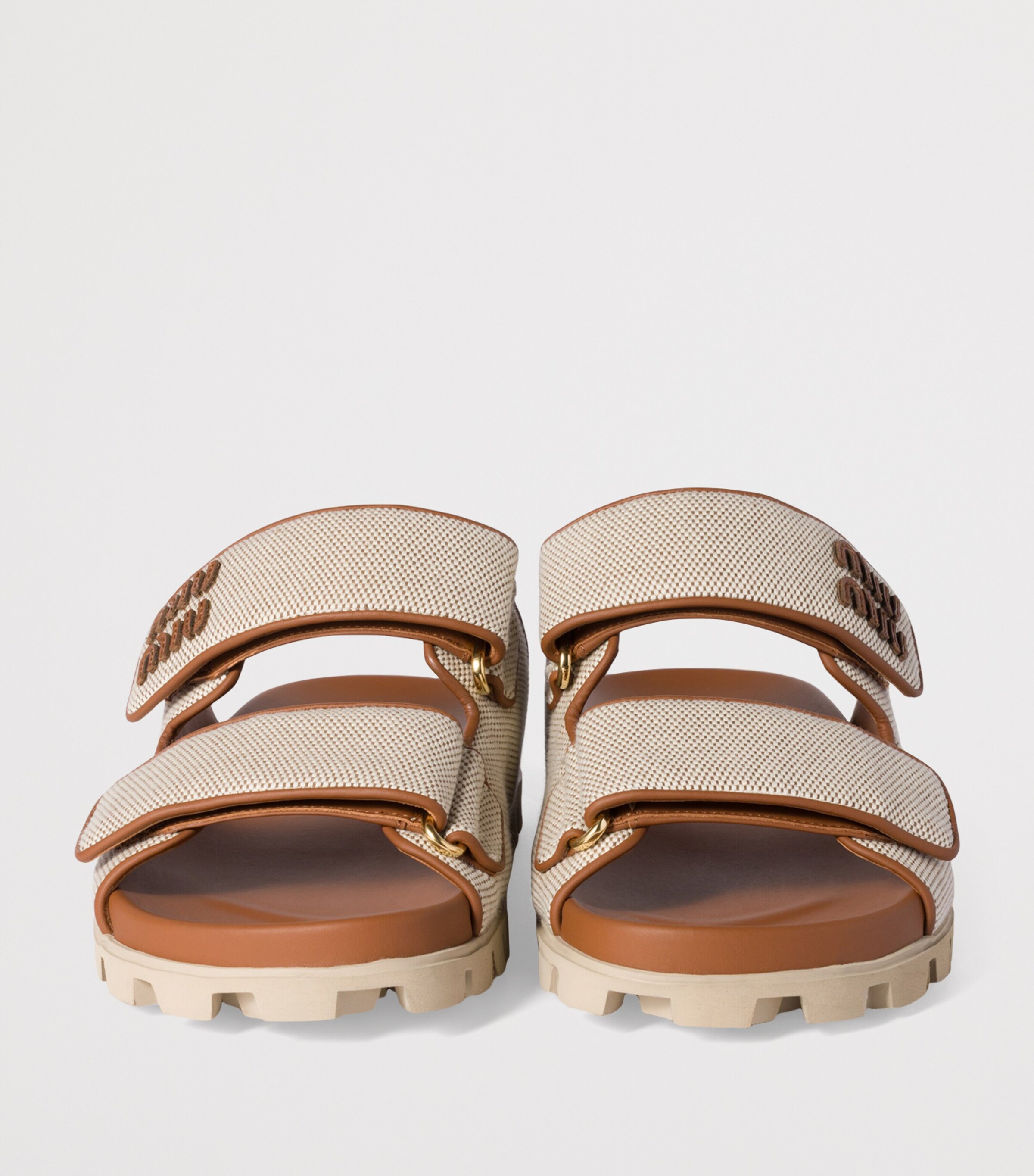 Miu Miu Canvas and Leather Sandals | Harrods DE