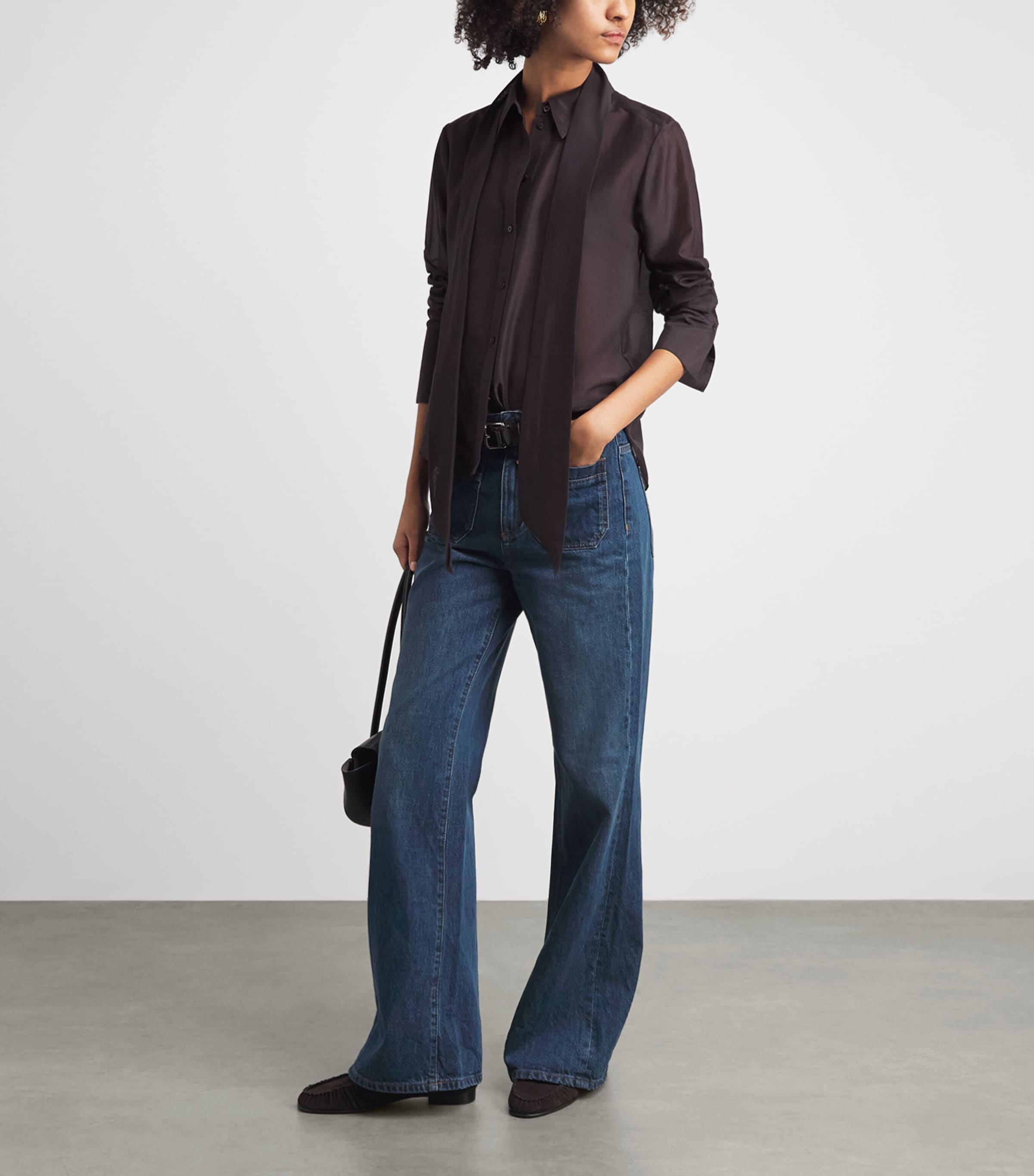 ME+EM Womens Leg Elongator Jeans Authentic Dark Wash Image 2