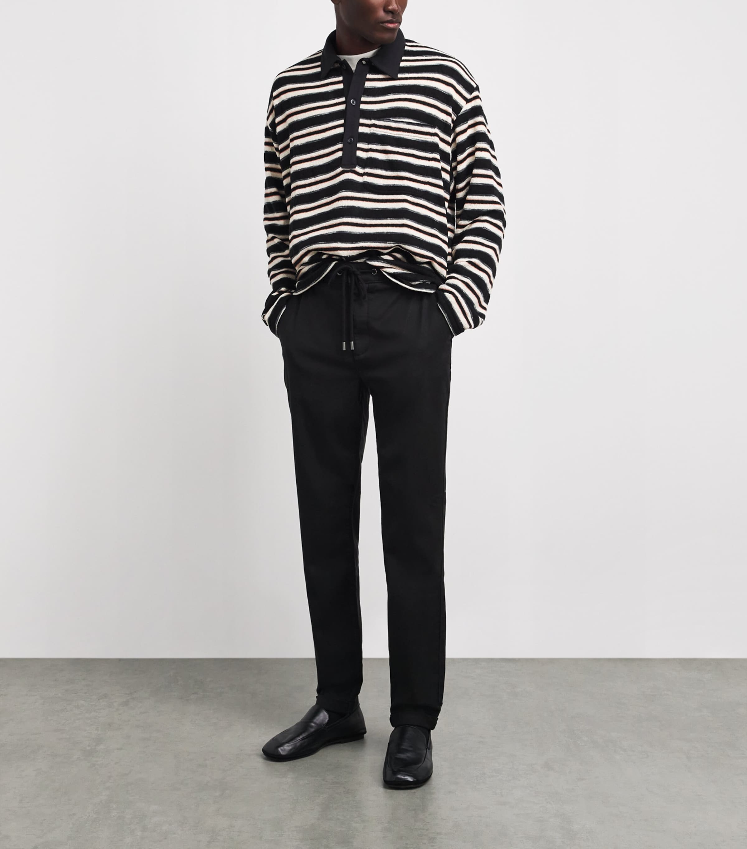 PAIGE Mens Drawstring Fraser Chinos Black Image 2