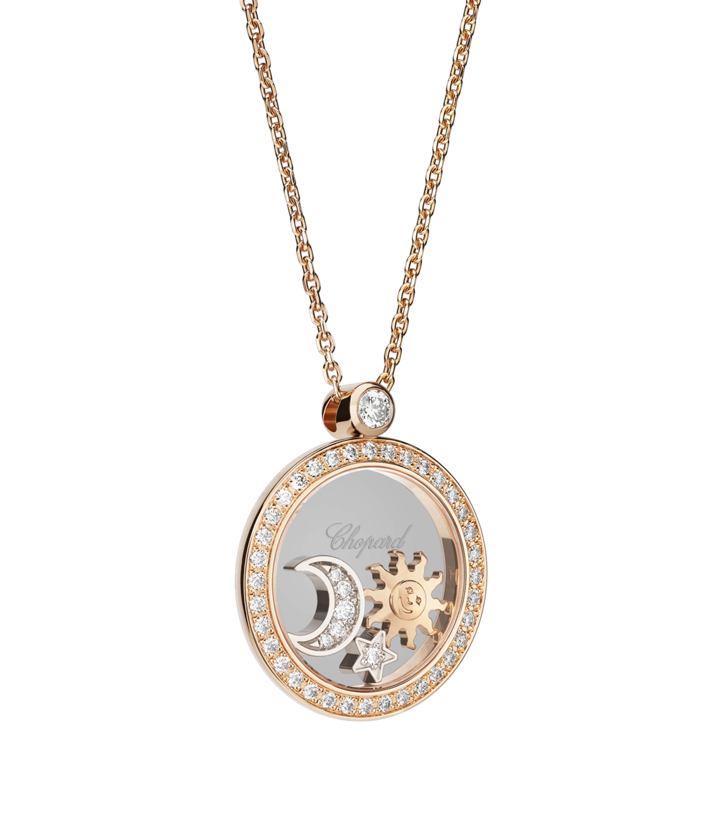 Rose Gold and Diamond Happy Diamonds Pendant 18K ROSE GOLD Image 3