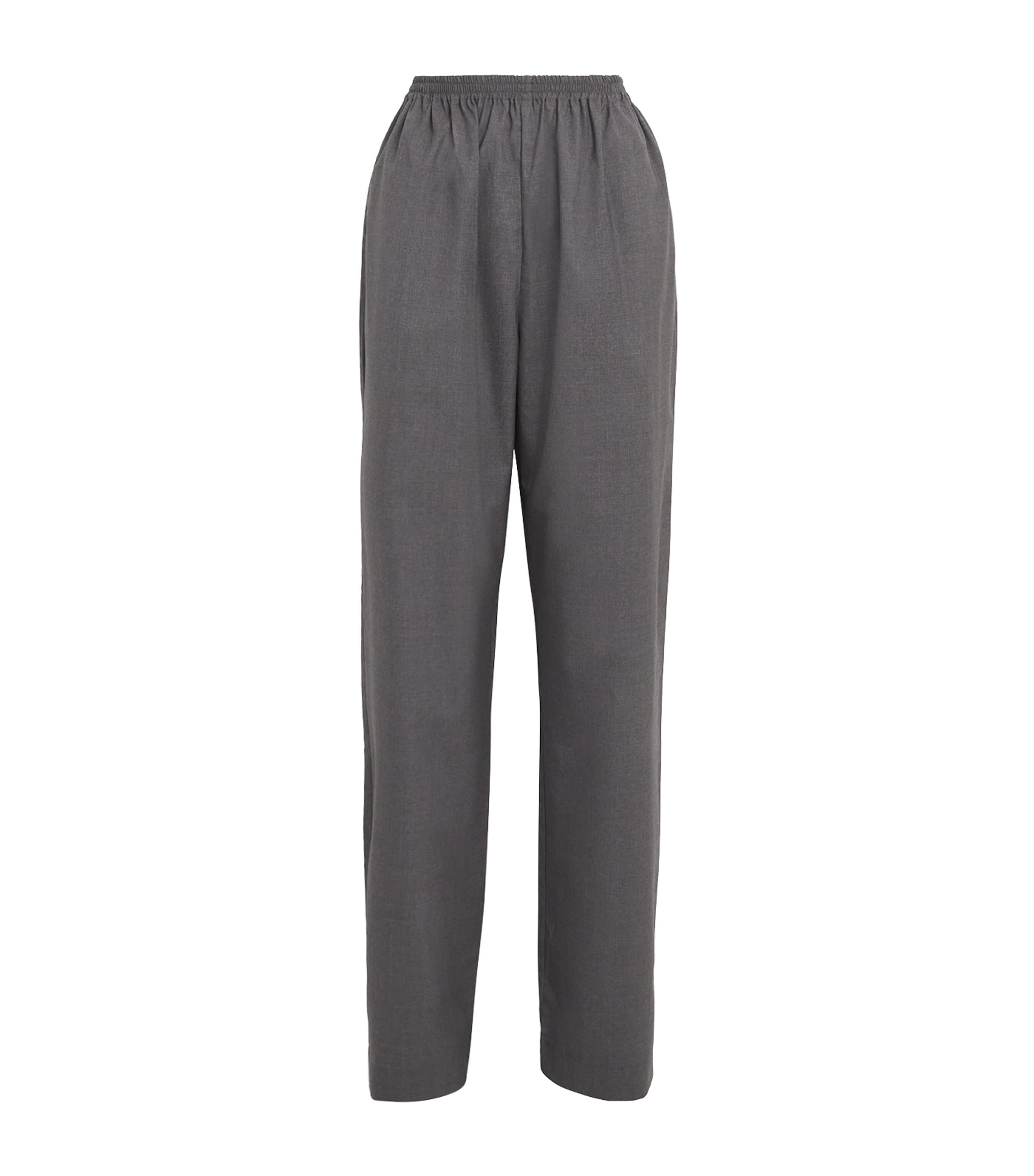 Eskandar Wool Straight Trousers In Grey