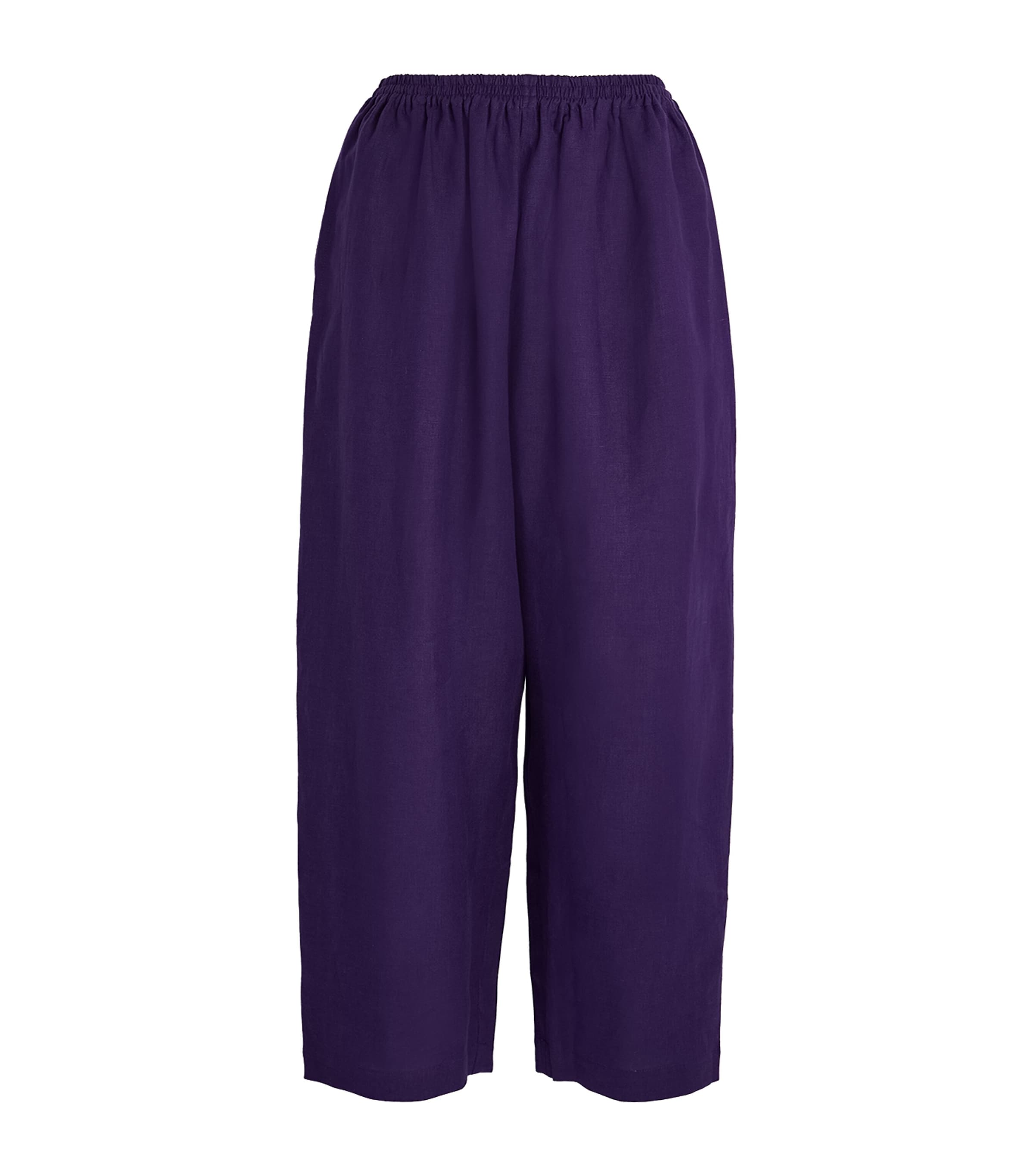 Shop Eskandar Linen Japanese Trousers In Purple