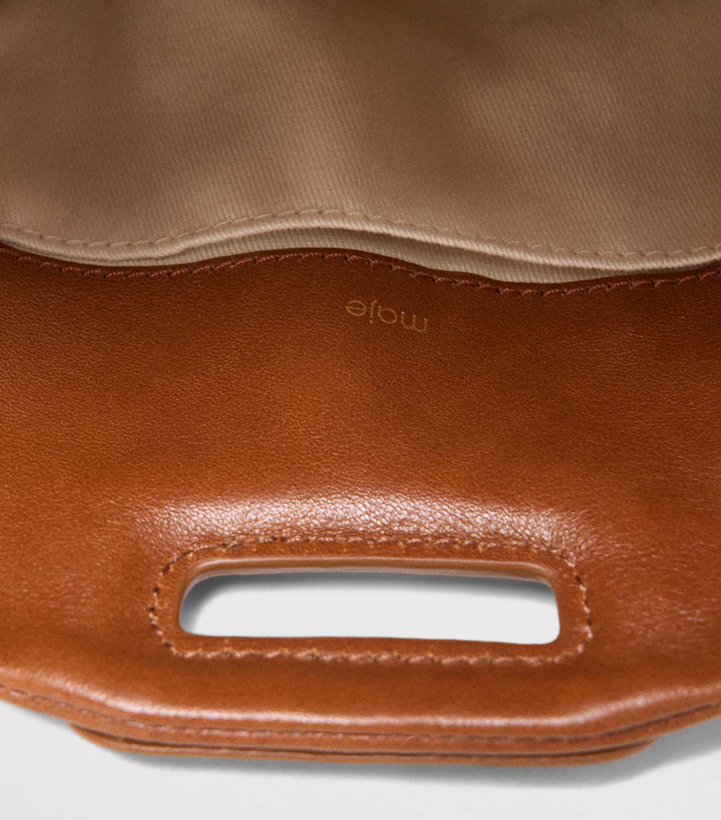 Maje Mini Leather Miss M Shoulder Bag Tobacco Image 11