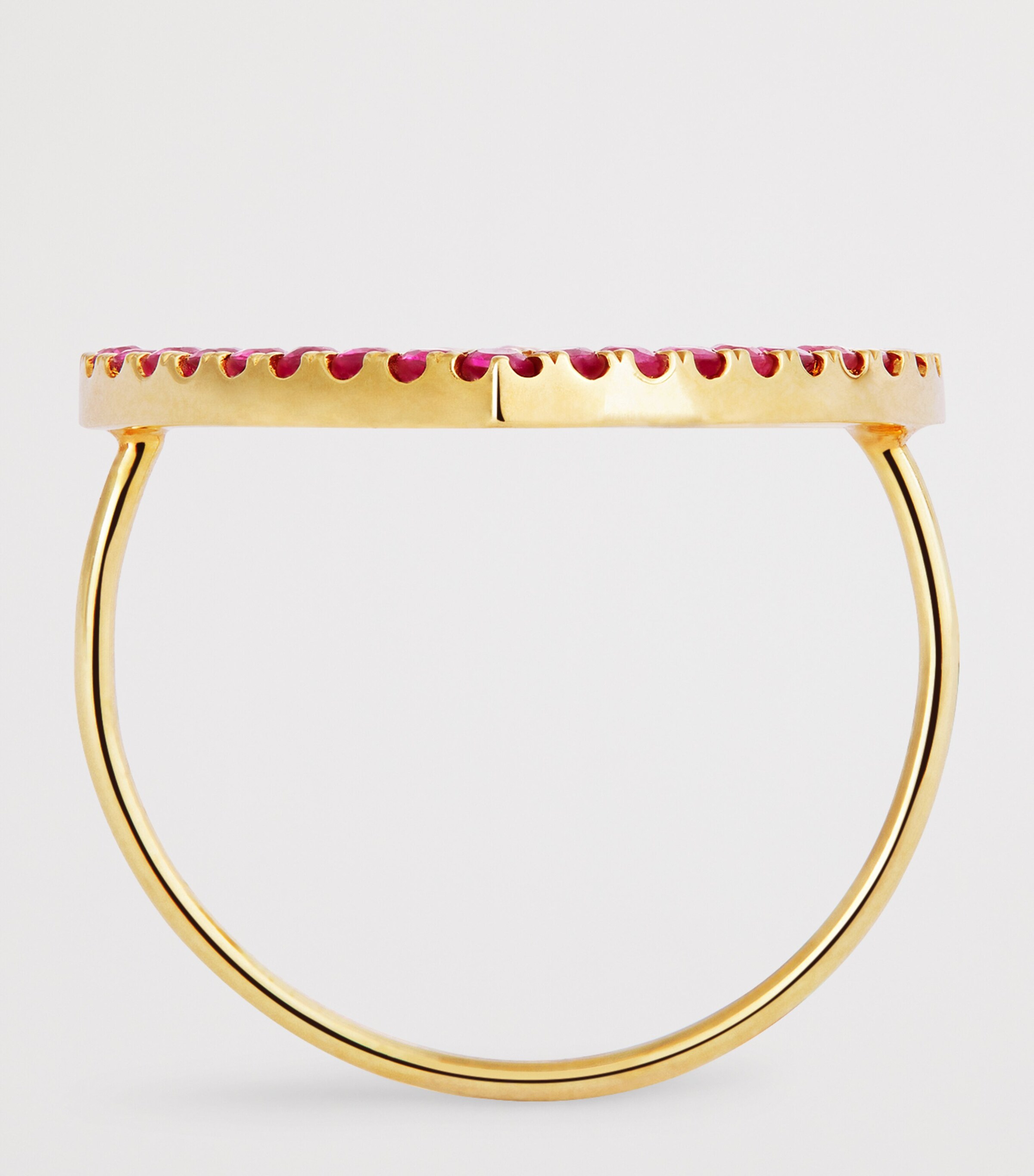 Large Yellow Gold and Ruby Open Heart Ring YELLOW GOLD Image 3