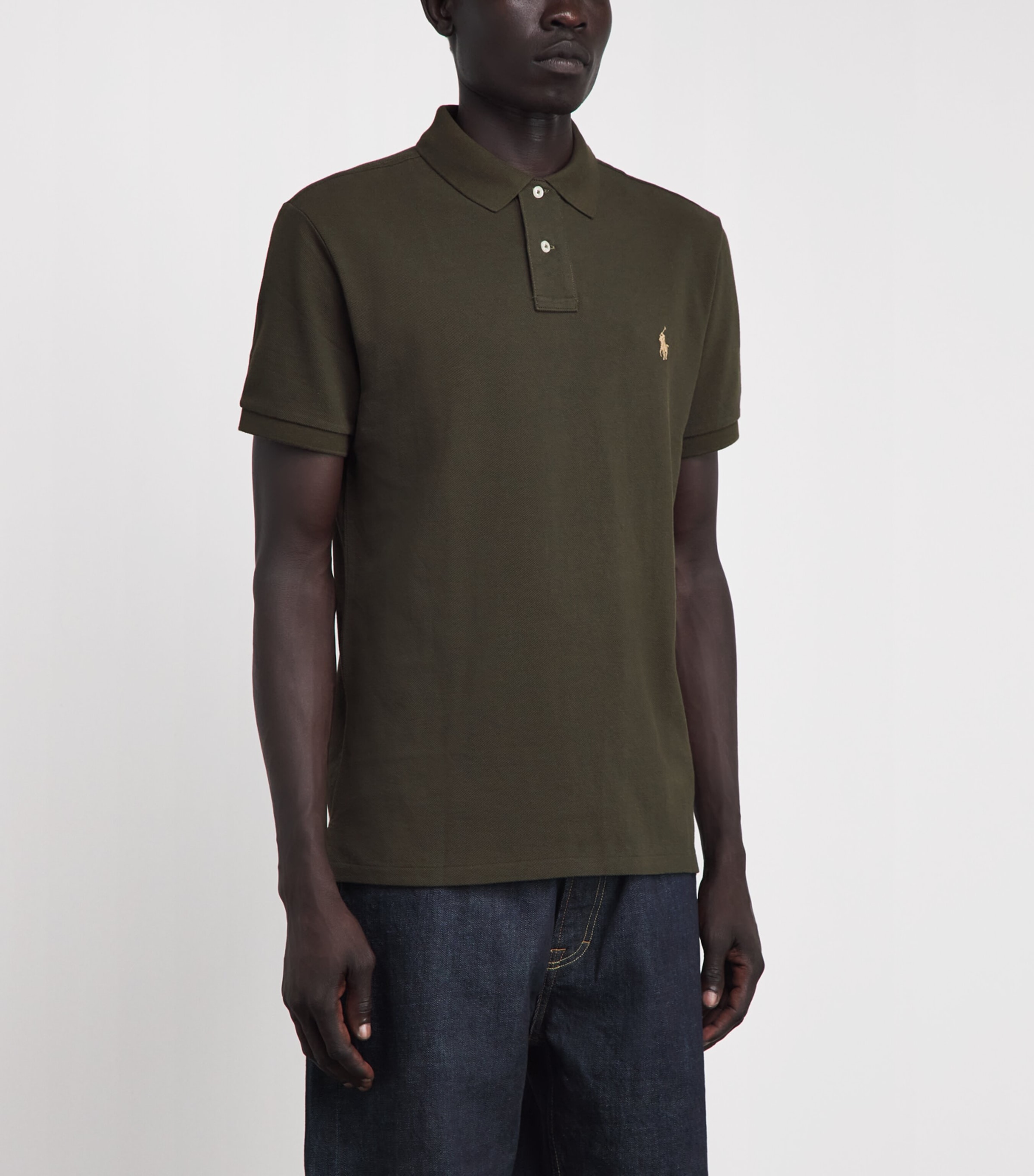Polo Ralph Lauren Mens Cotton Mesh Polo Shirt Company Olive Image 4
