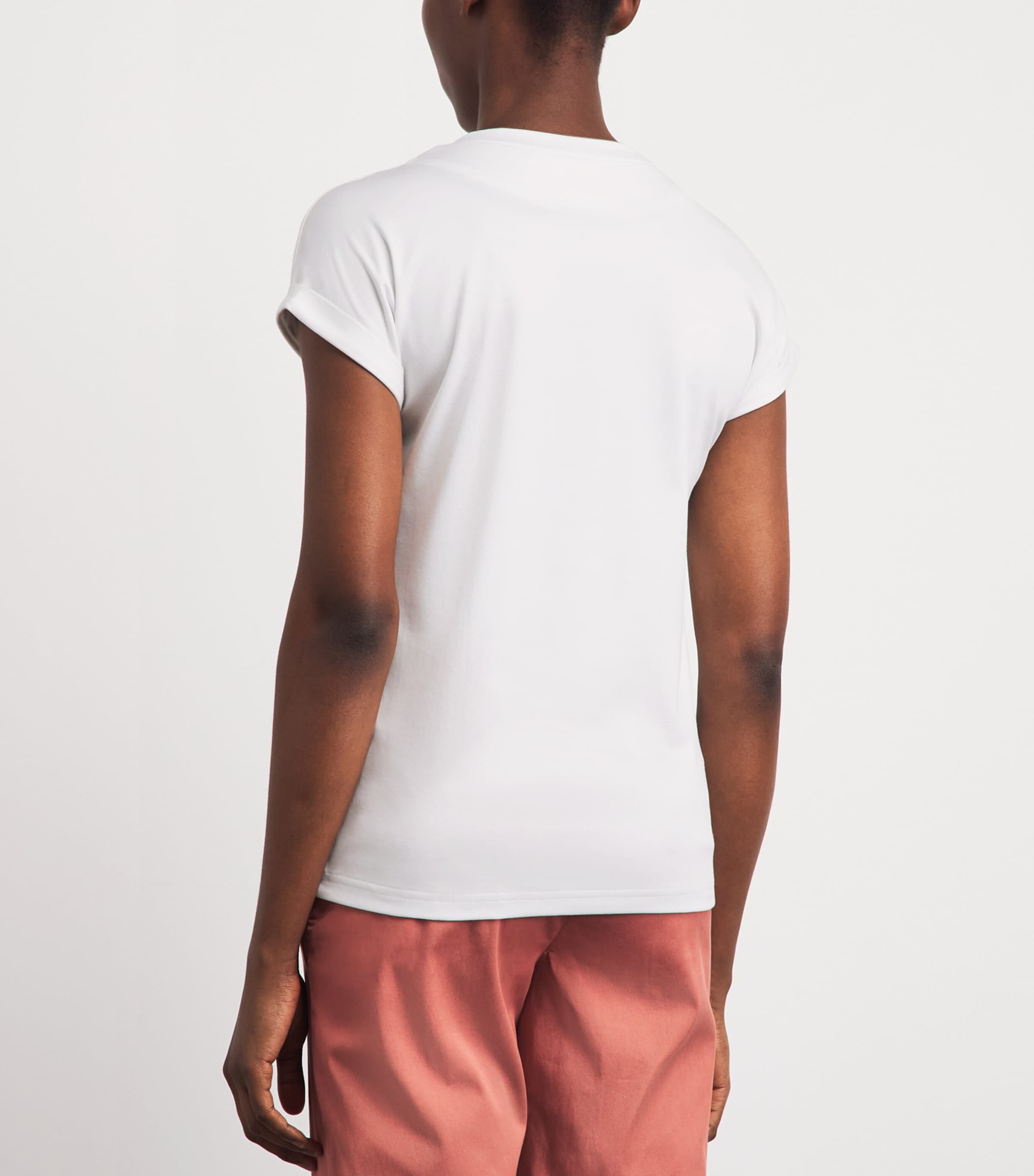 Eleventy Womens Cotton Layered T-Shirt Bianco, Melograno Image 5