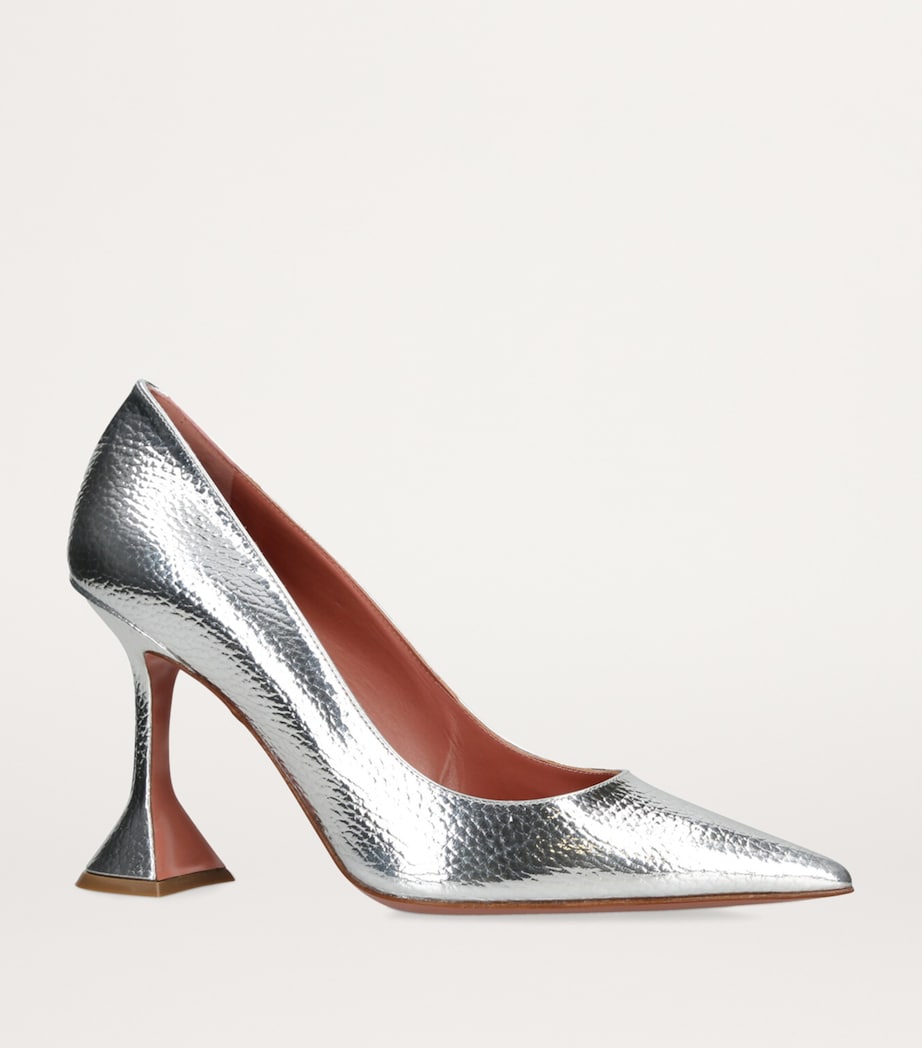 Metallic Leather Ami Pumps 95 SILVER Image 6