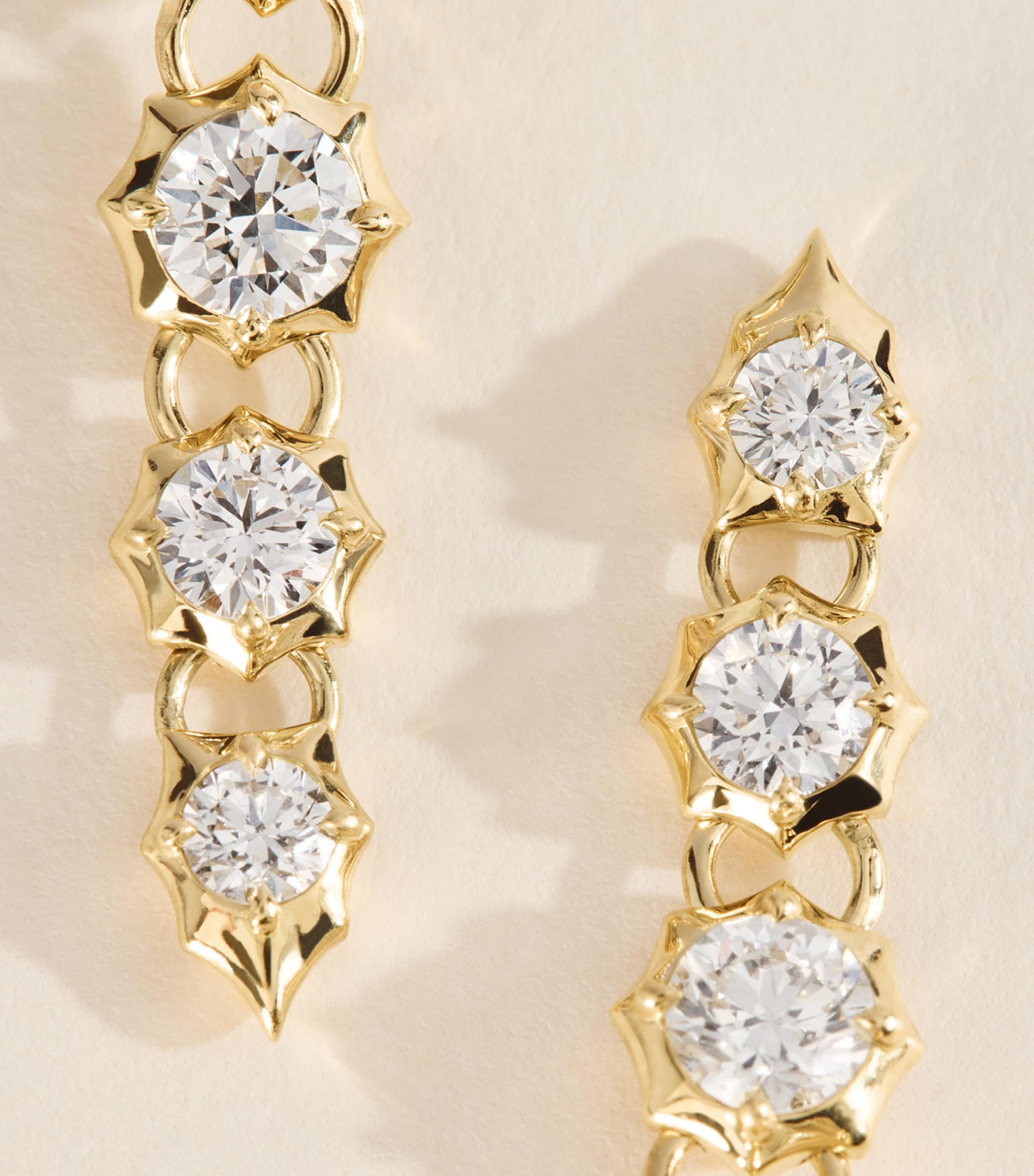Jade Trau Yellow Gold and Diamond Five-Stone Sophisticate Drop Earrings Yellow Gold Image 5
