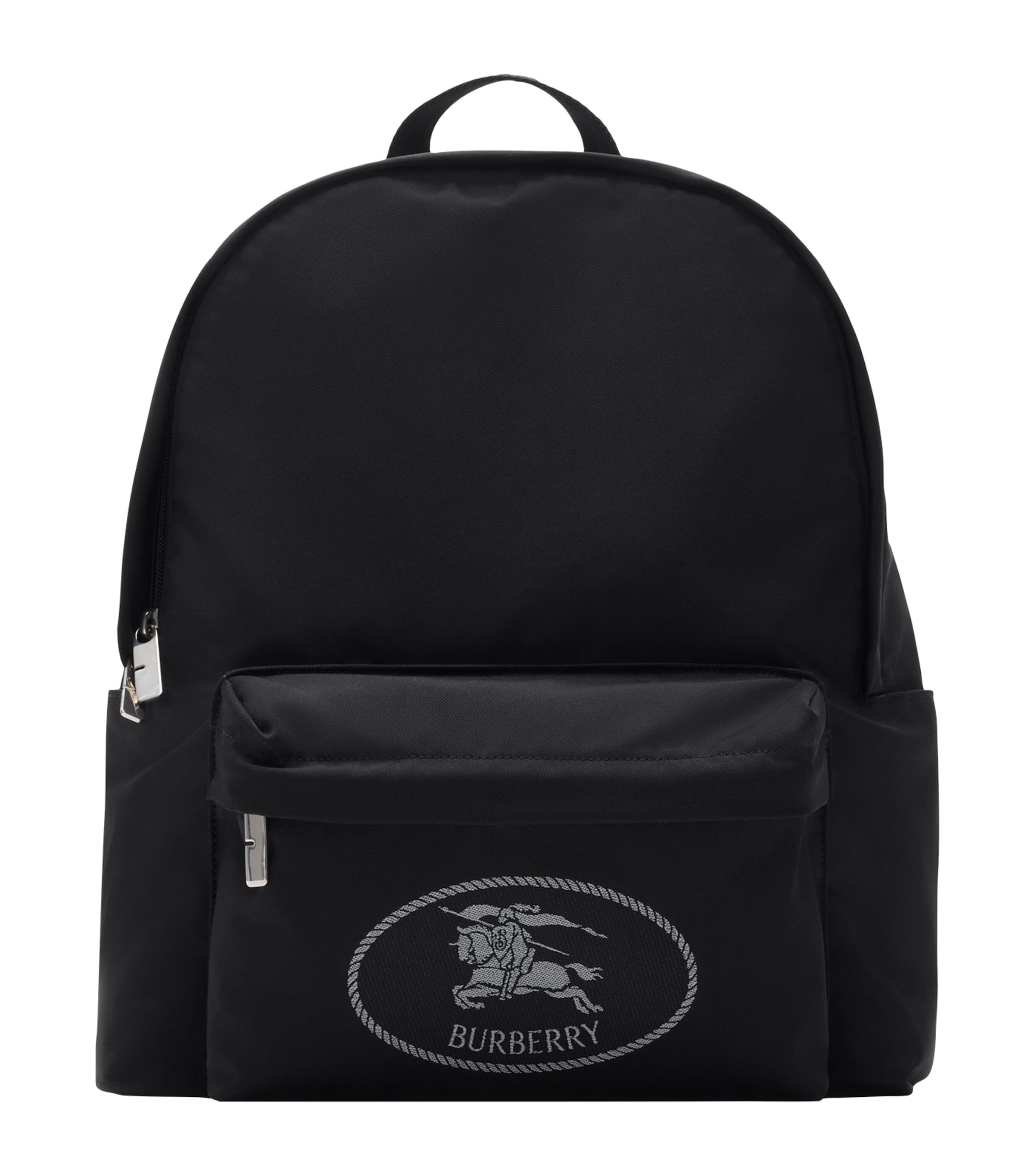 Burberry Black Backpack With Spacious Design And Padded Straps In Black