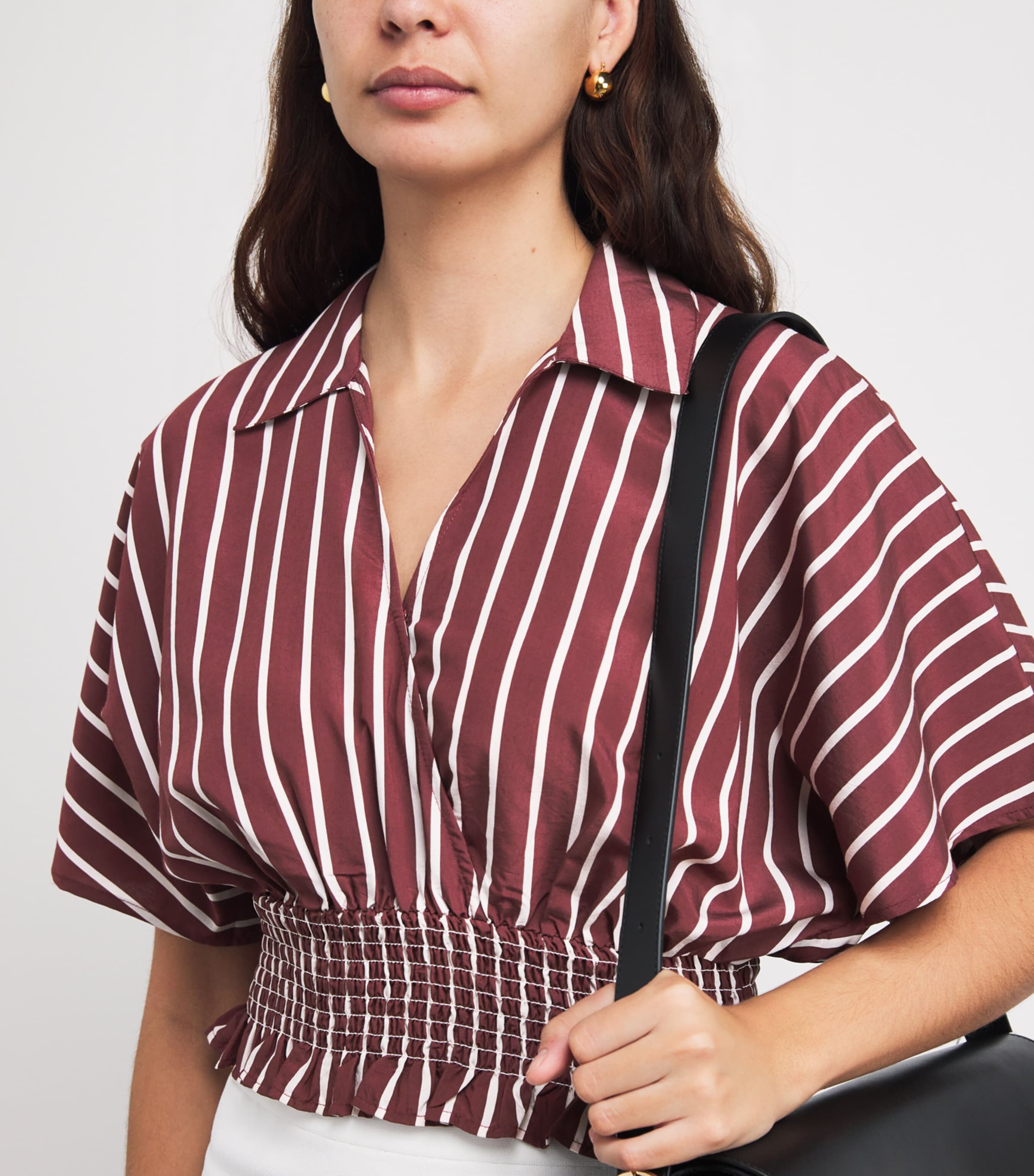 Claudie Pierlot Womens Stripe Crop Top Dual Color Image 3
