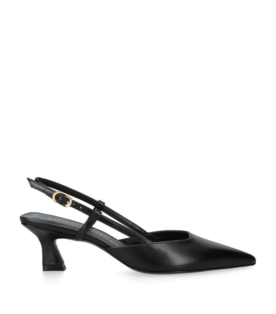 Leather Vinnie Slingback Pumps 50 BLACK Image 1