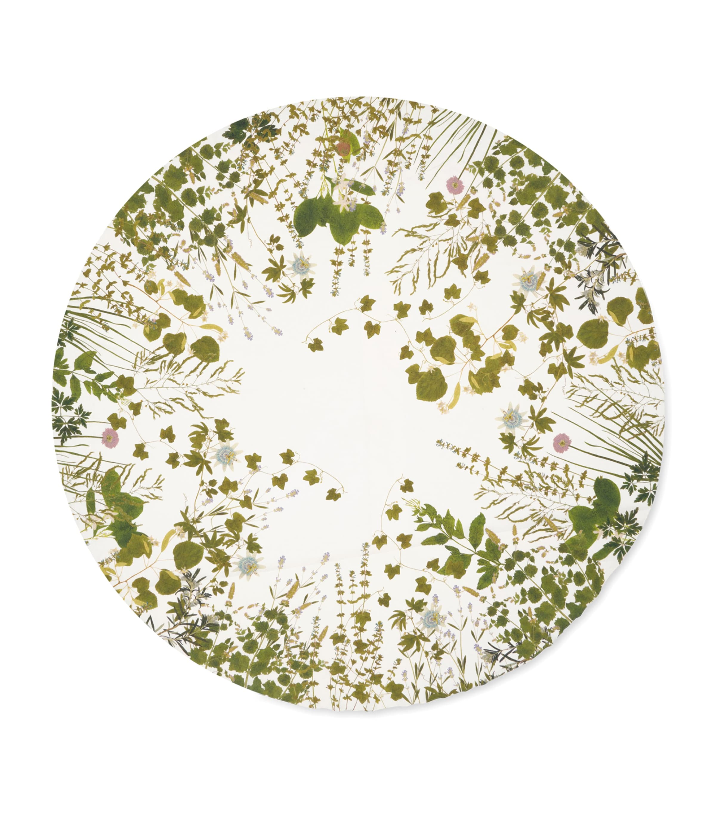 Summerill & Bishop Linen Herb Garden Round Tablecloth In Green