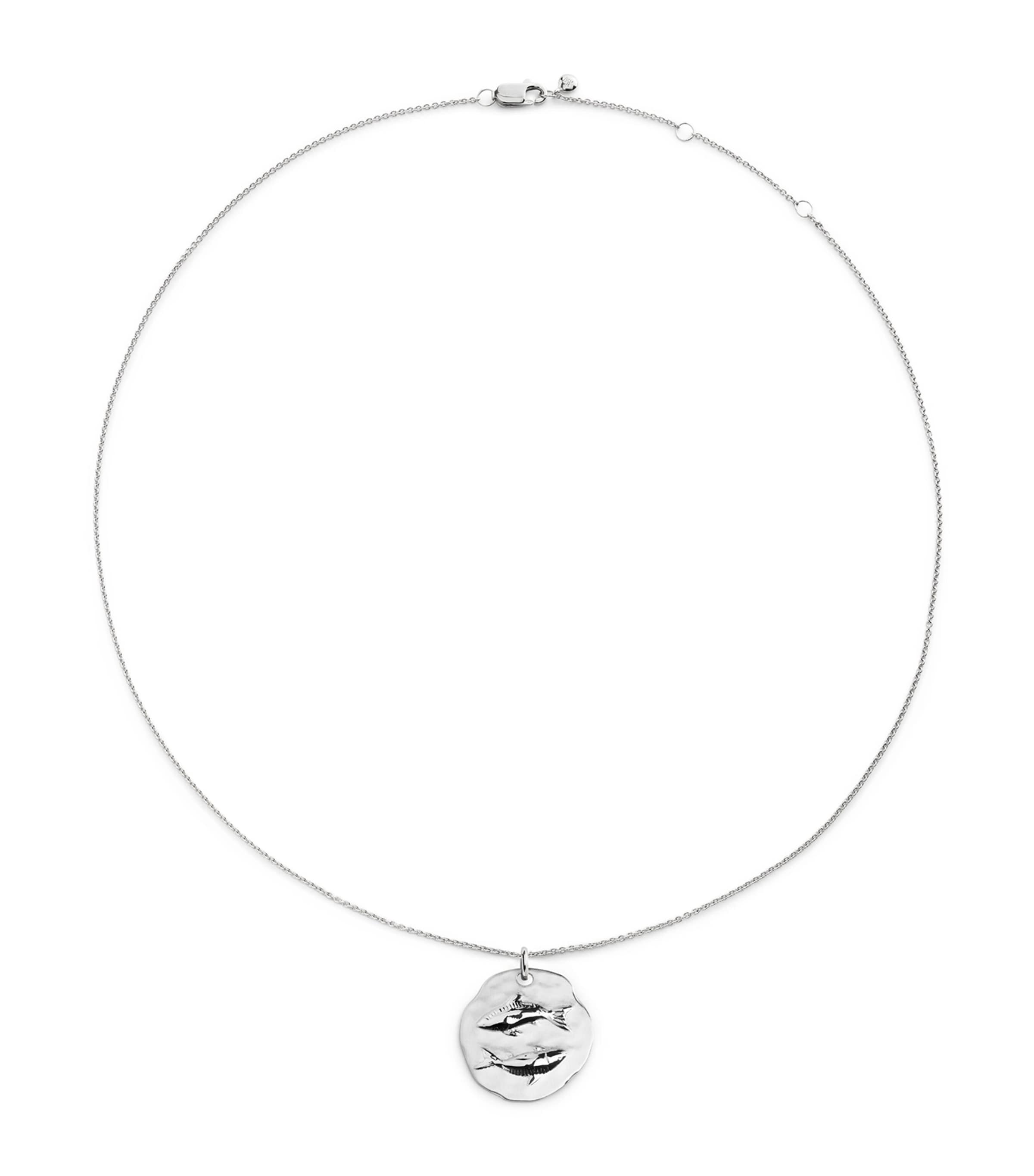 Monica Vinader Sterling Silver Pisces Zodiac Necklace Sterling Silver Image 1