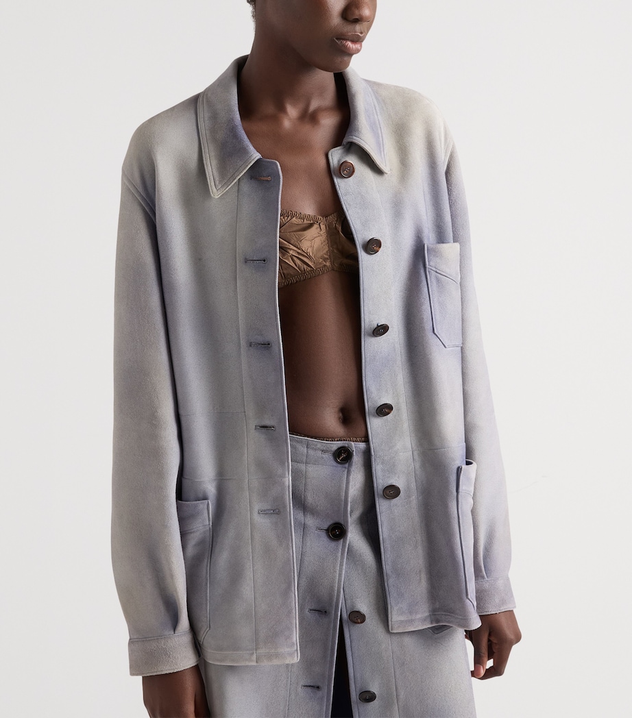Prada Womens Suede Single-Breasted Jacket Image 4