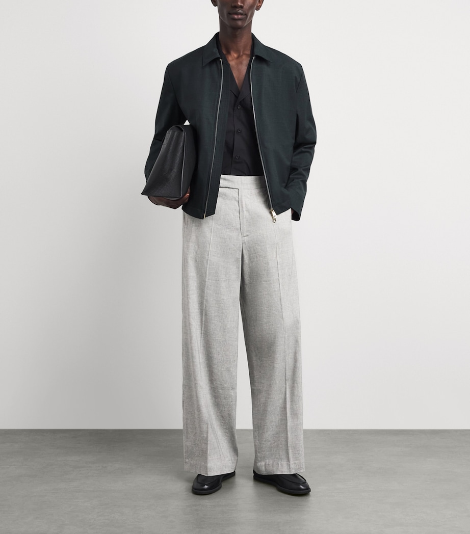 Paul Smith Mens Wool Harrington Jacket Dark Green Image 2
