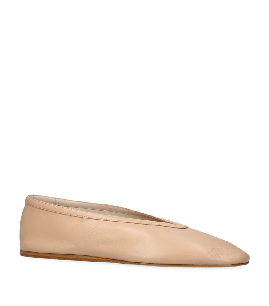 Leather Luna Ballet Flats BEIGE Image 4