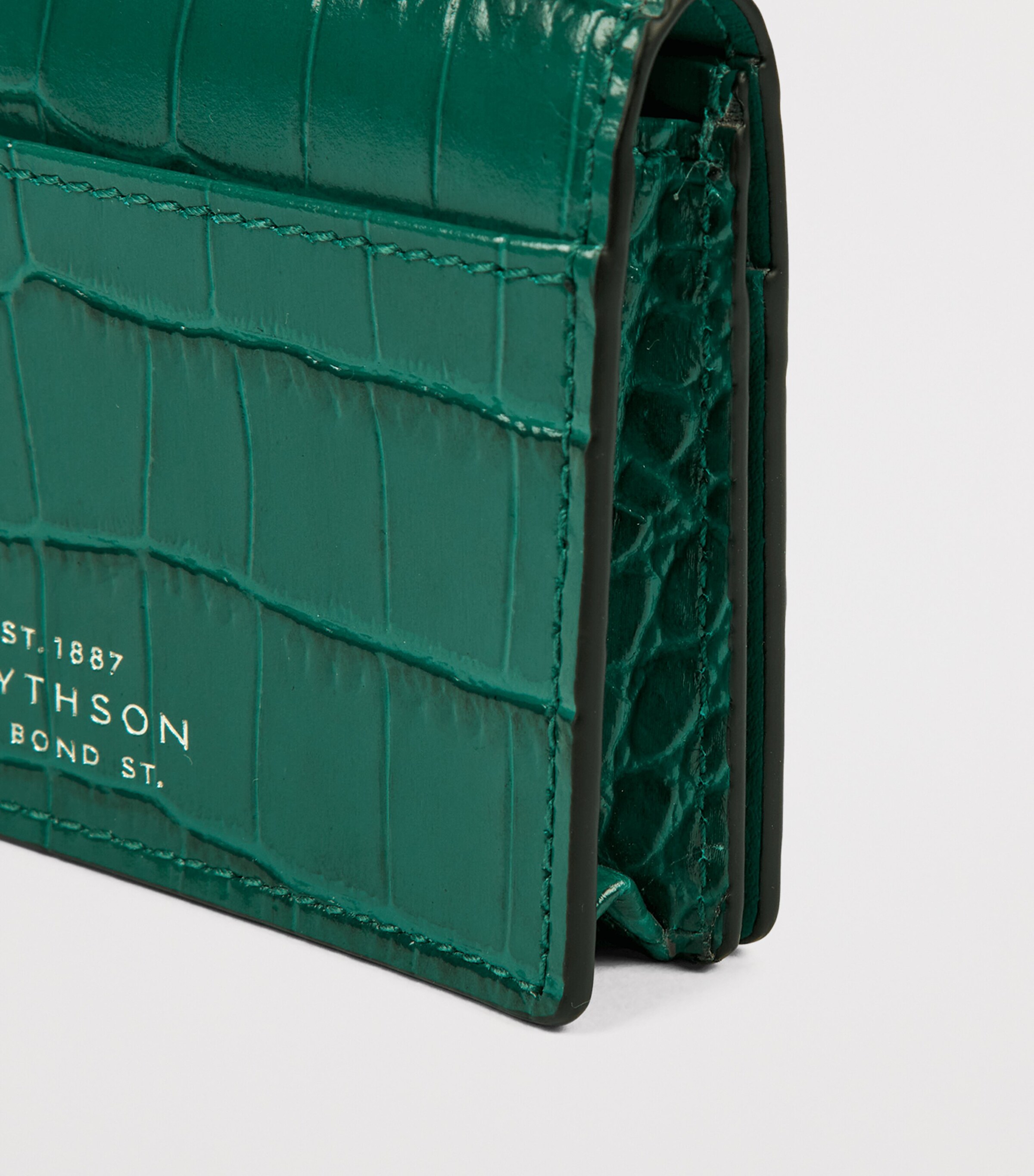 Smythson Calfskin Mara Folded Card Holder Petrol Image 4