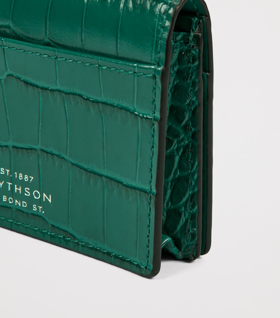 Smythson Calfskin Mara Folded Card Holder Petrol Image 4