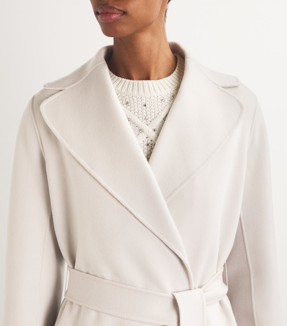 Virgin Wool Wrap Coat PEARL GREY Image 6