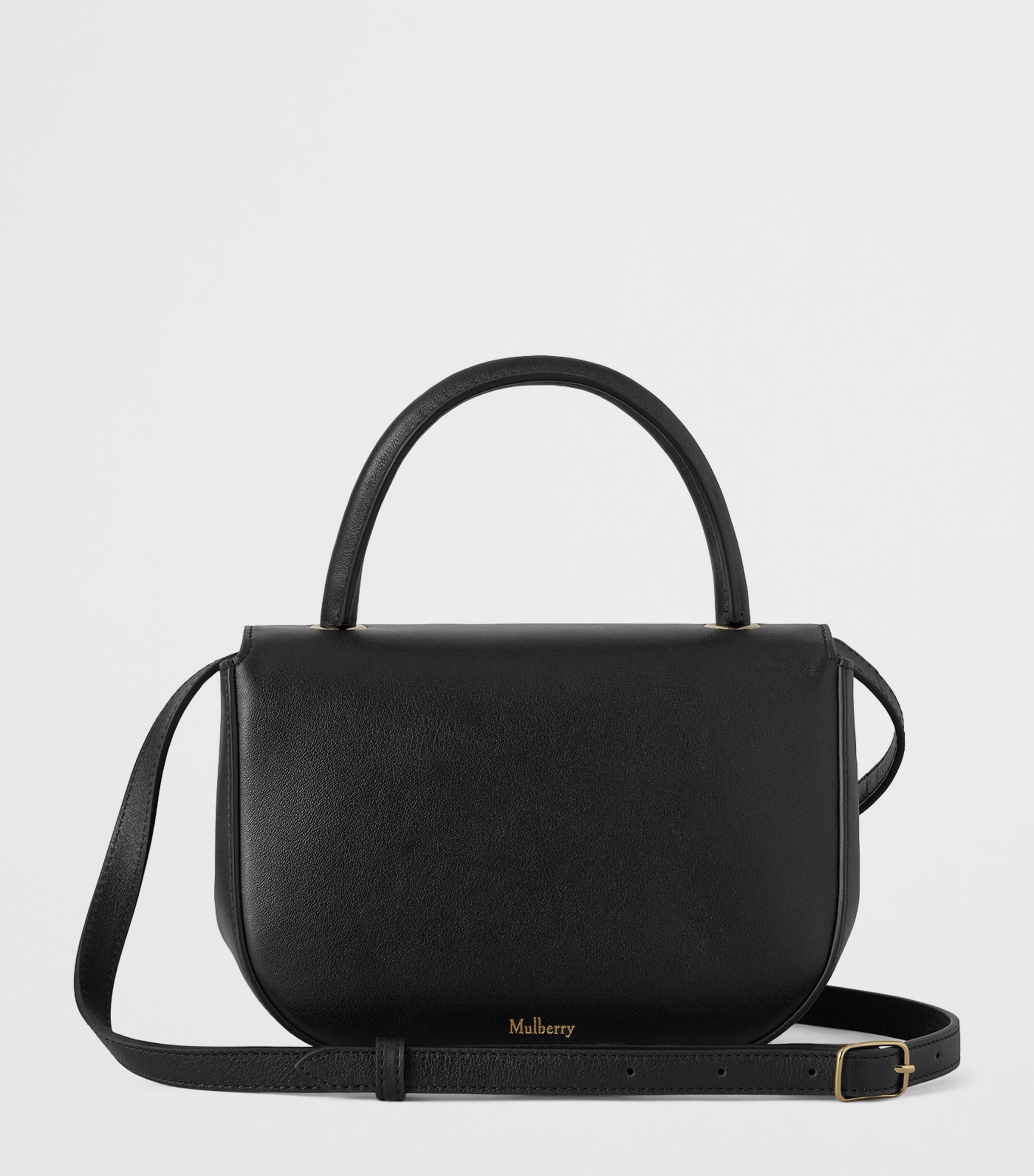 Mulberry Small Leather Amberley Top-Handle Bag Black Image 2