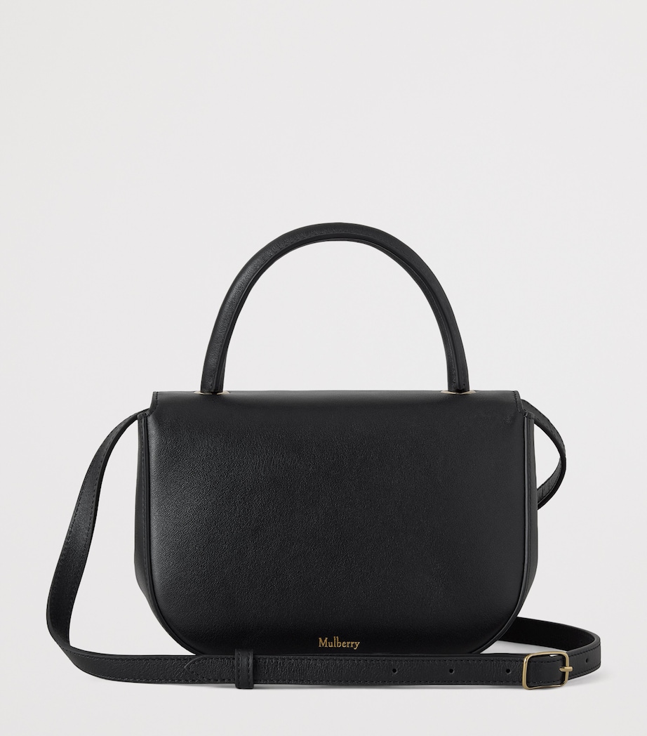 Mulberry Small Leather Amberley Top-Handle Bag Black Image 2