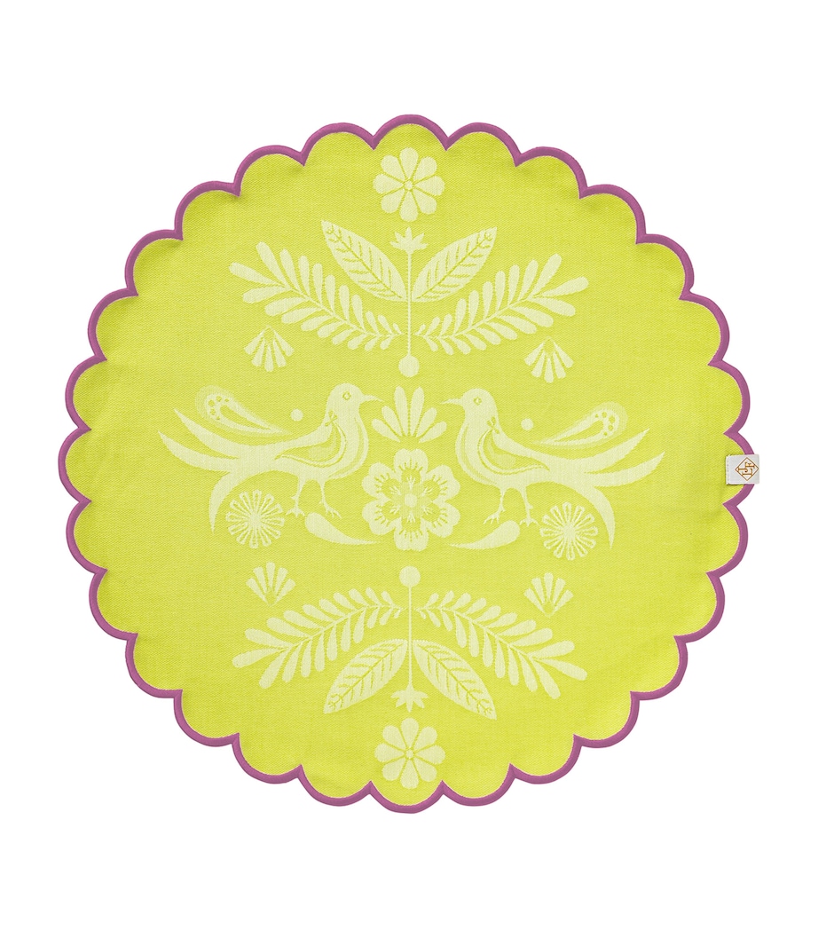 Le Jacquard Français Cotton Alegria Round Placemat (38cm) Green Image 1