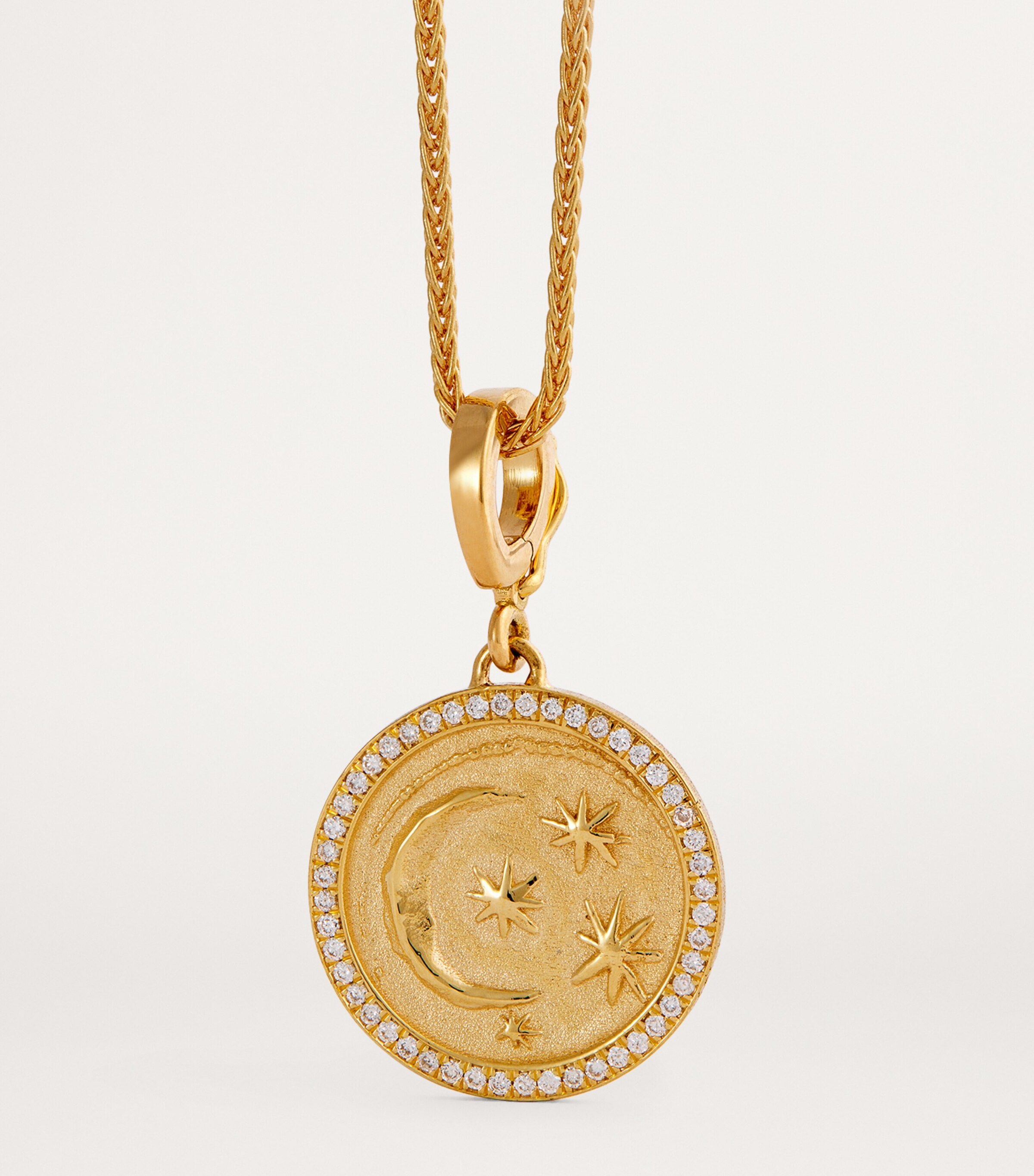 Small Yellow Gold and Diamond Cosmic Coin Charm YELLOW GOLD Image 4