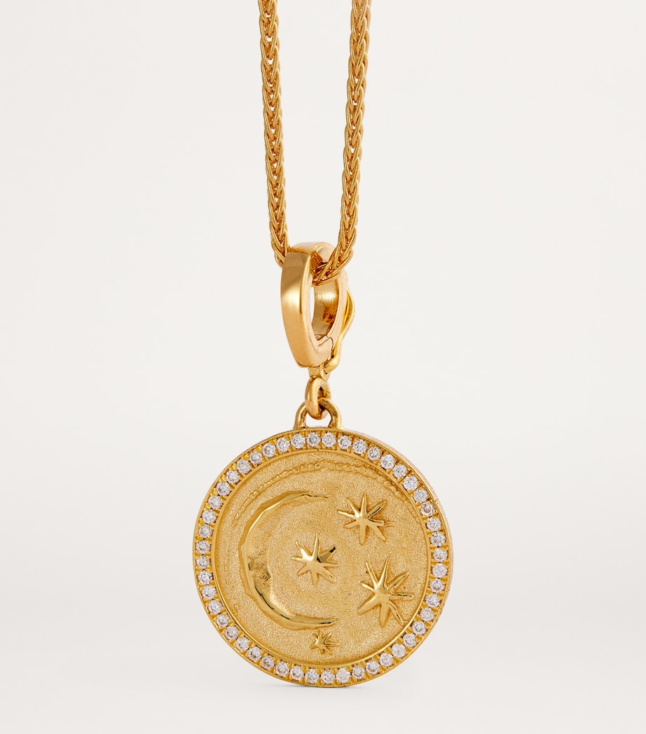 Small Yellow Gold and Diamond Cosmic Coin Charm YELLOW GOLD Image 4