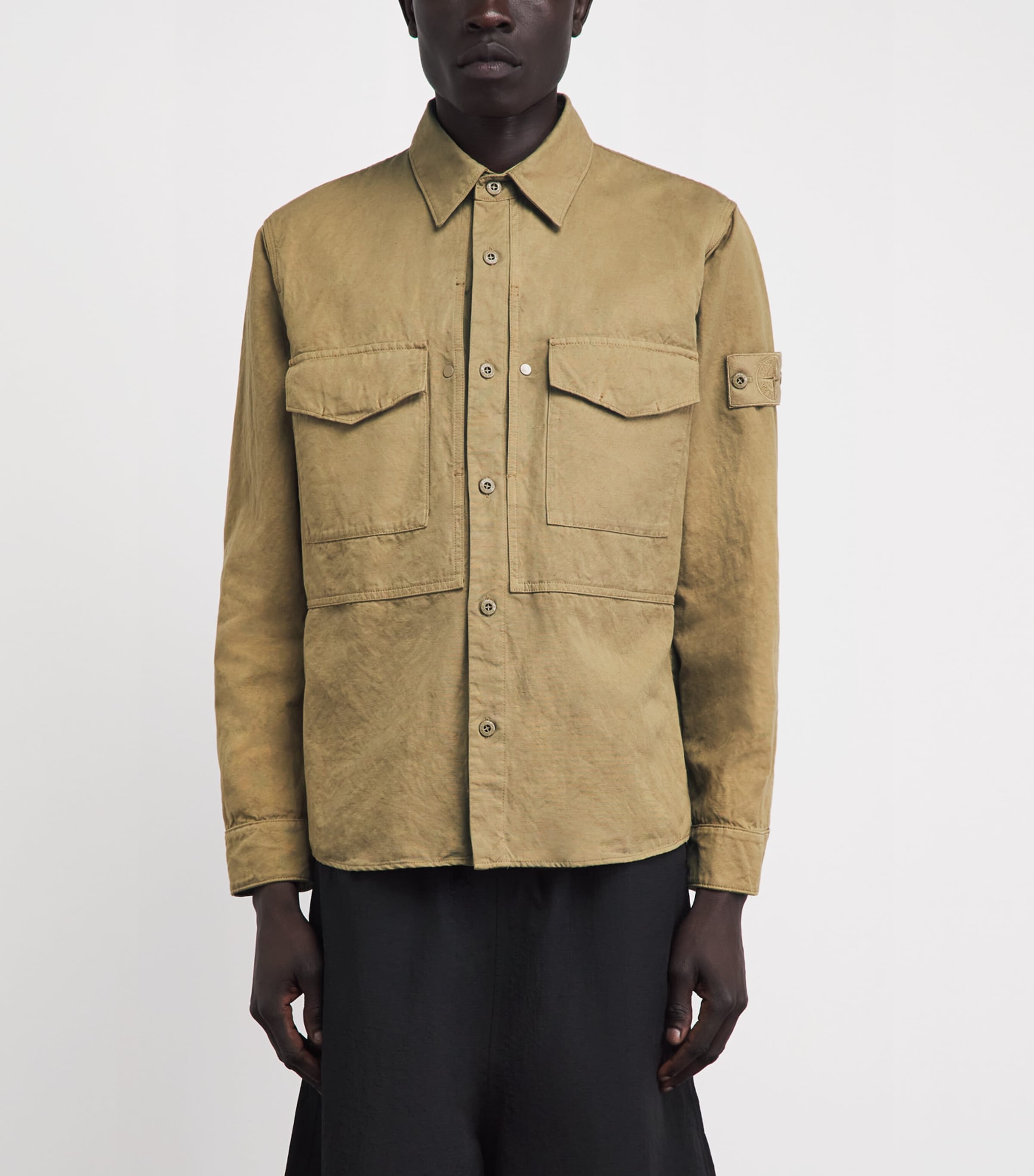 Stone Island Mens Canvas Ghost Overshirt Image 4