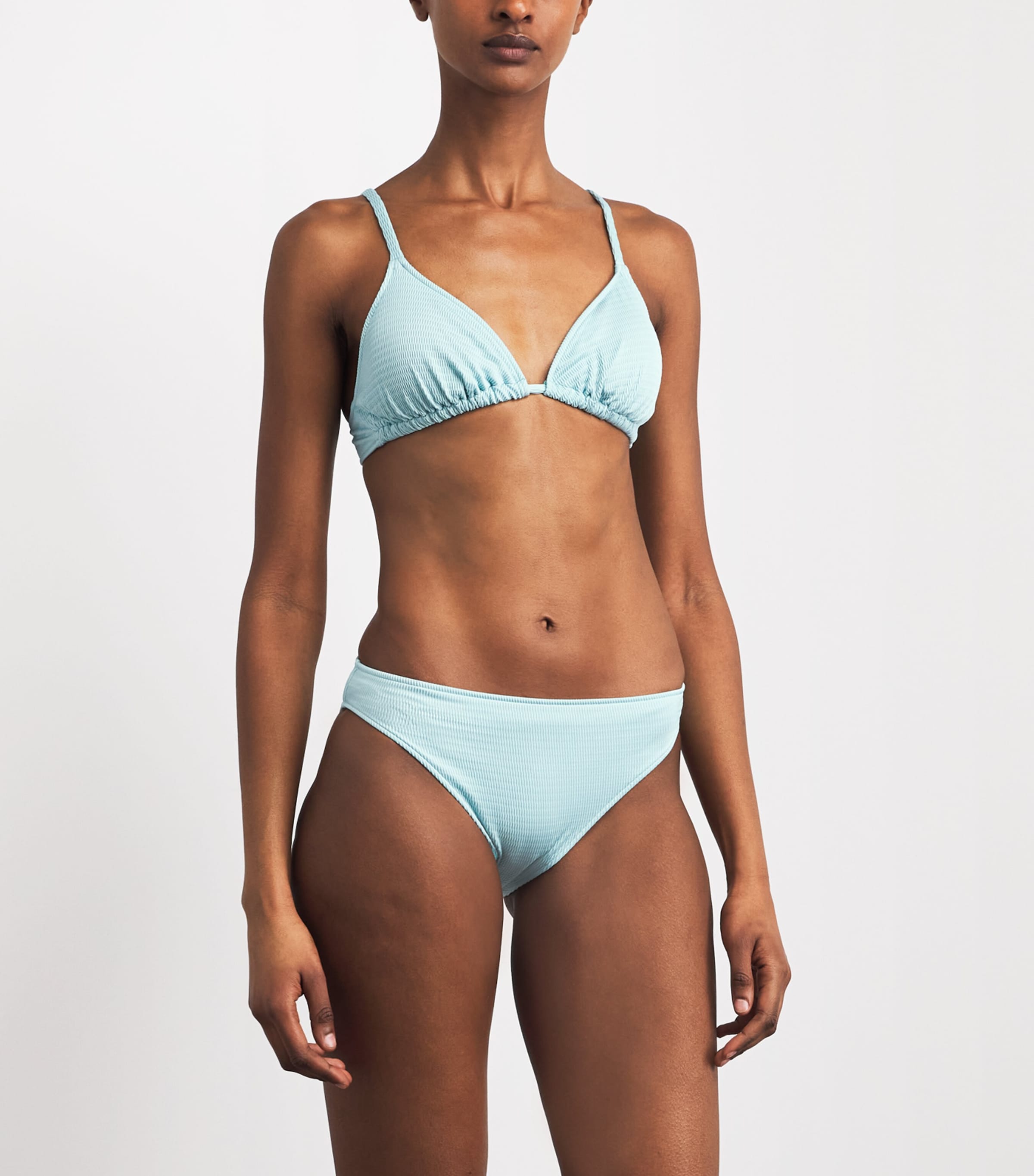 Wolford Womens Textured Triangle Bikini Top Aqua Image 2