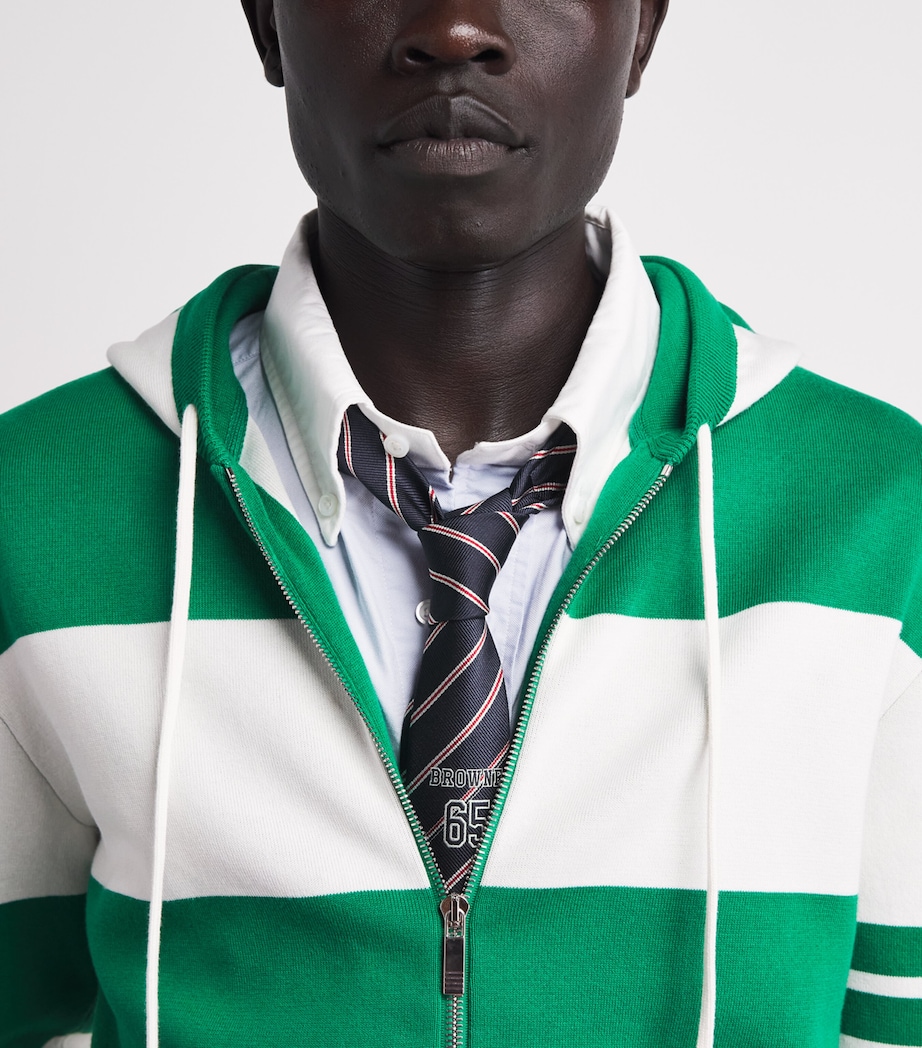 Thom Browne Silk Browne 65 Tie Navy Image 2