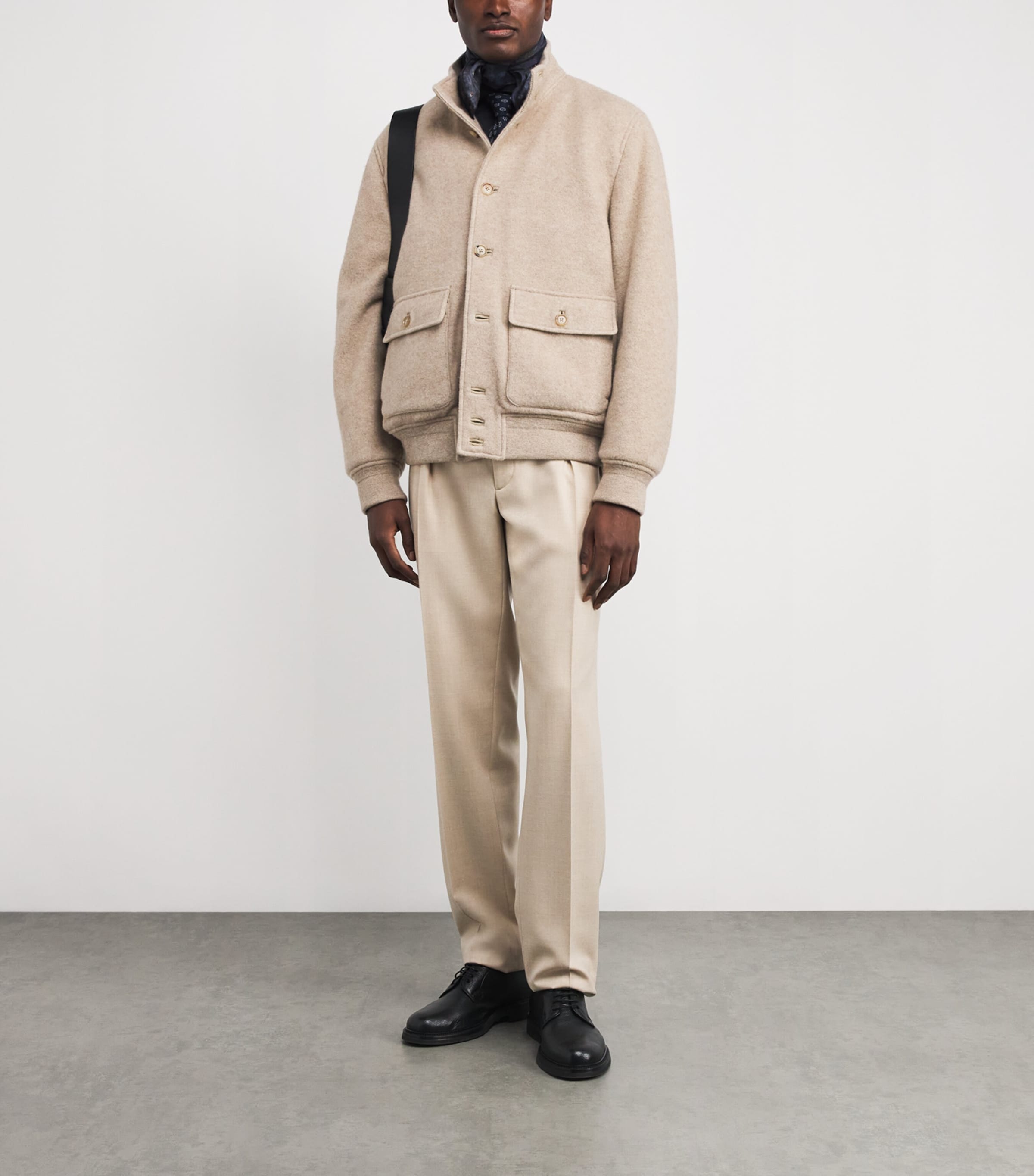 Cashmere-Silk Paisley Neckerchief NAVY MU Image 3