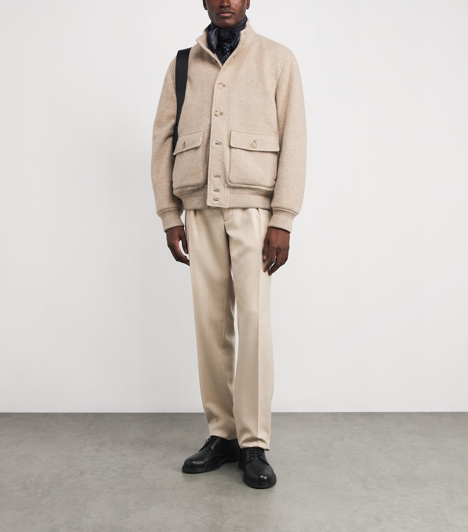 Cashmere-Silk Paisley Neckerchief NAVY MU Image 3