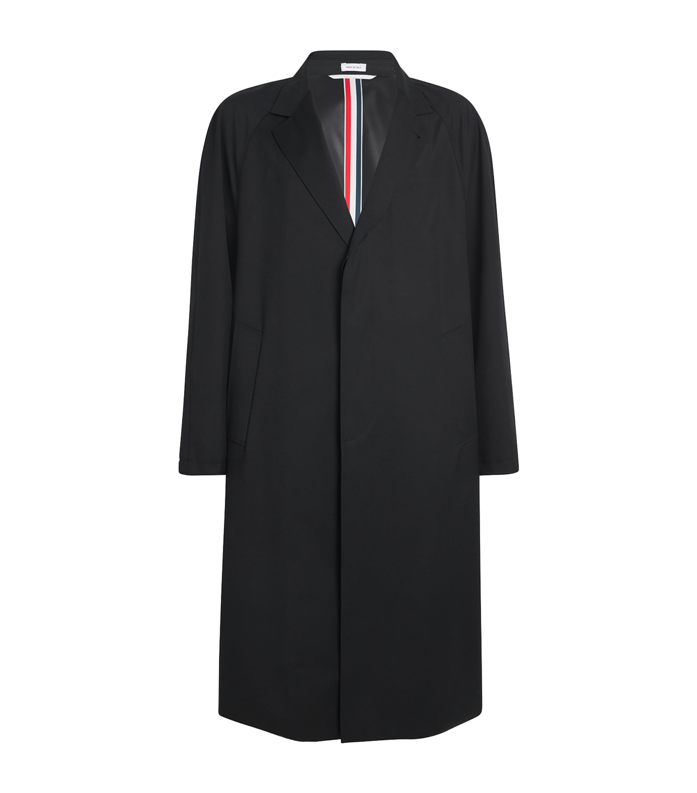 THOM BROWNE WOOL RAGLAN-SLEEVE COAT