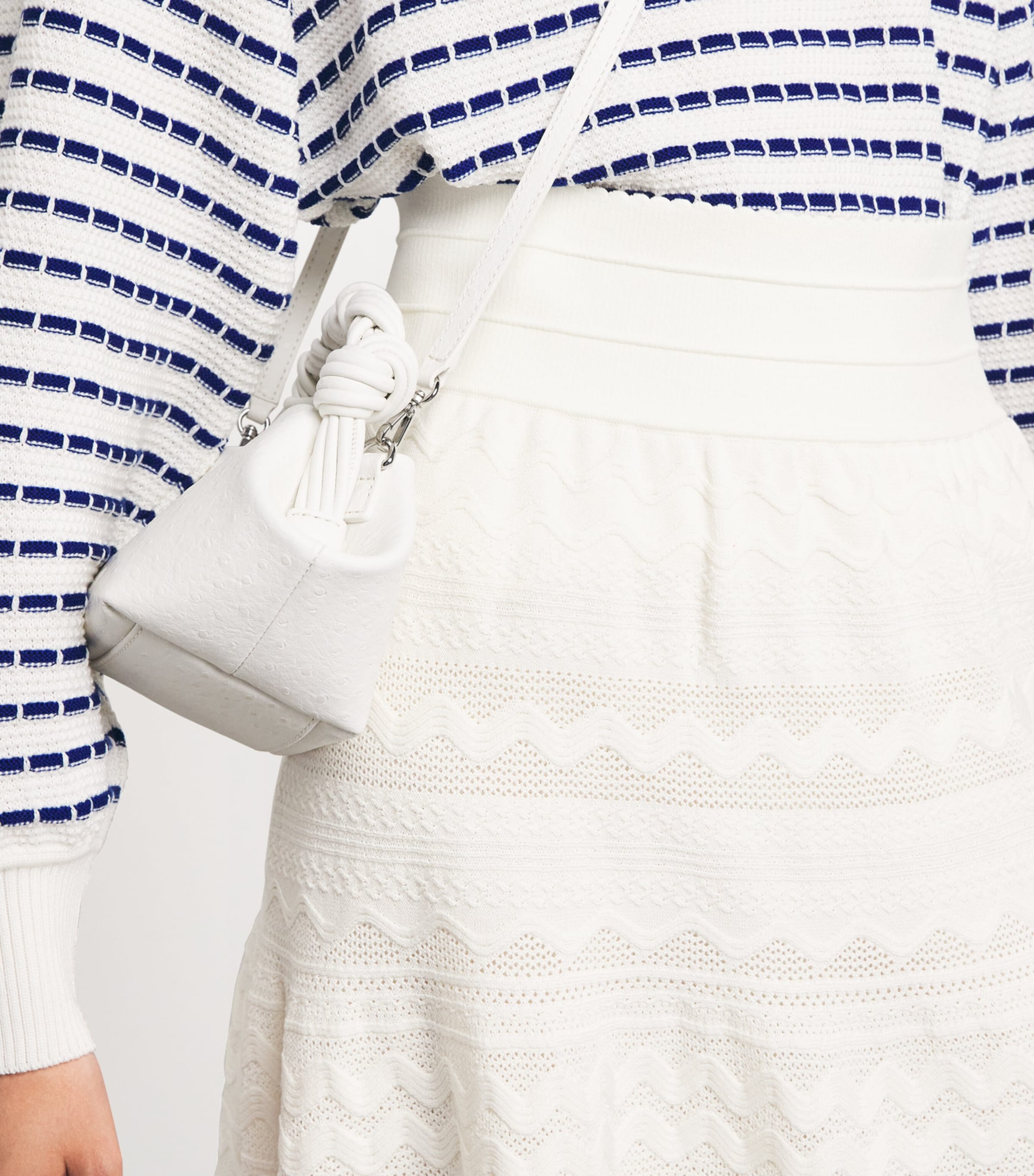 Molli Womens Cotton Crochet Midi Skirt Milk Image 3