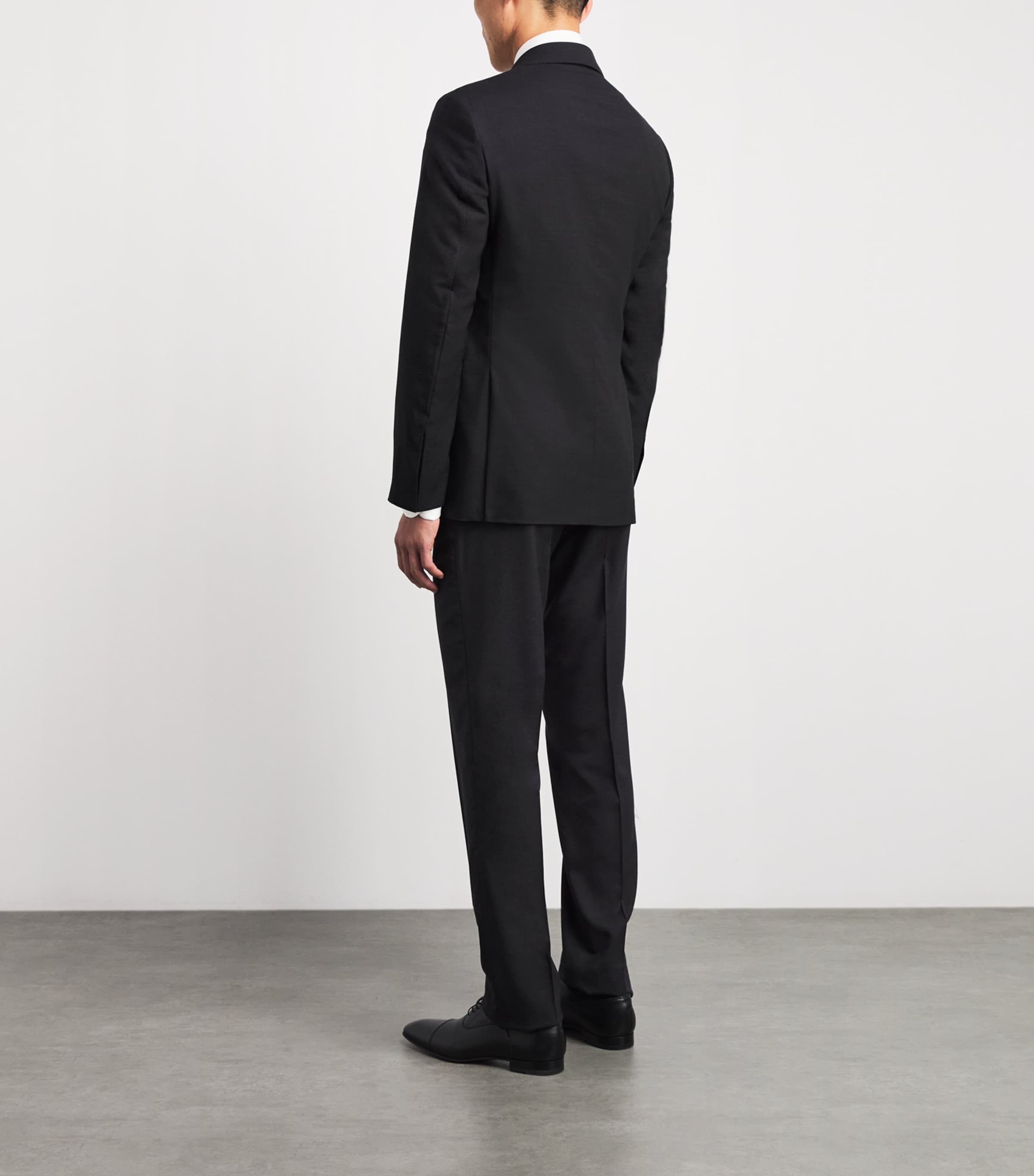 Ralph Lauren Purple Label Mens Wool Serge Gregory 2-Piece Suit Black Image 4