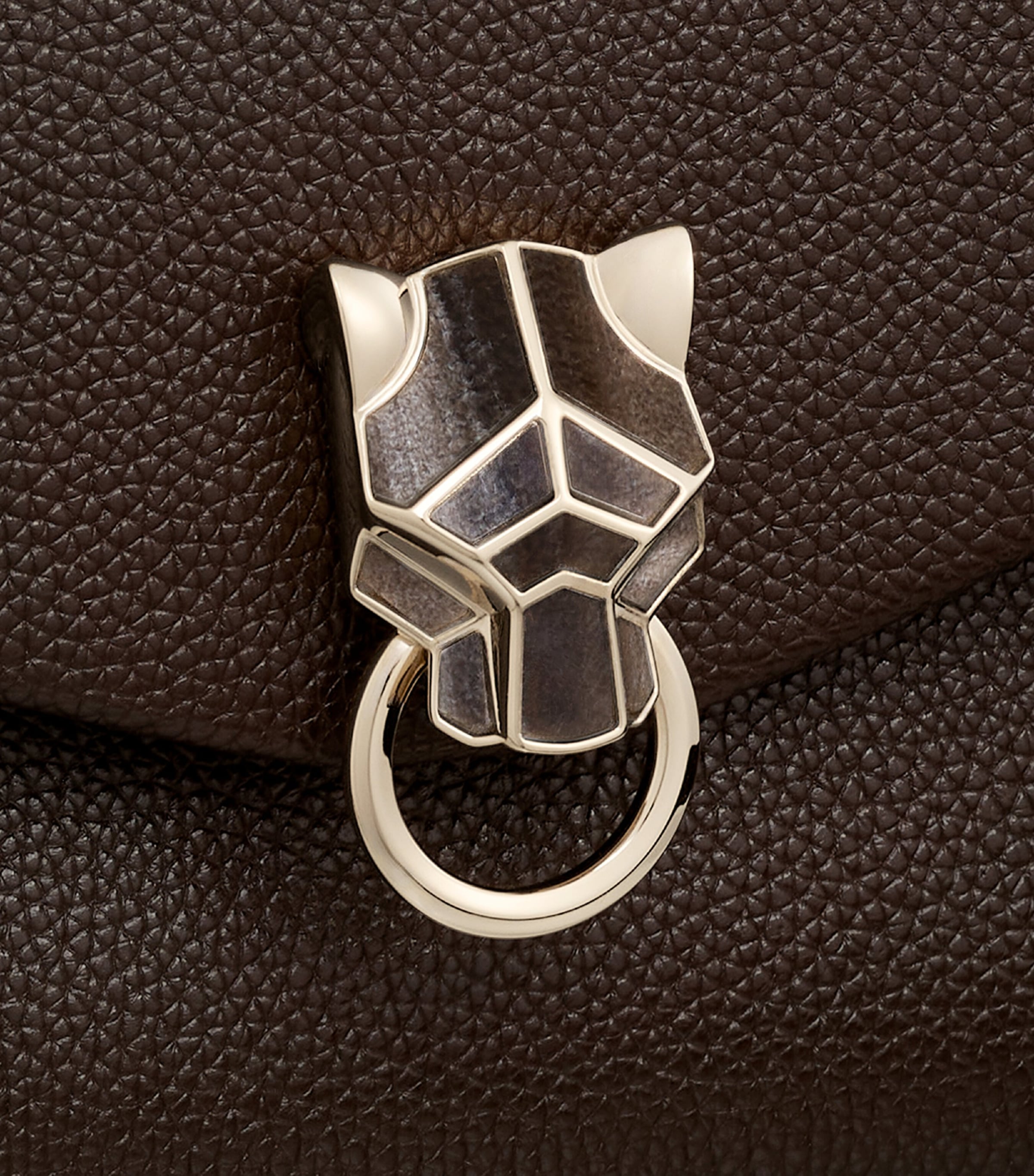 Leather Panthère de Cartier Chain Shoulder Bag TONKA BROWN Image 8