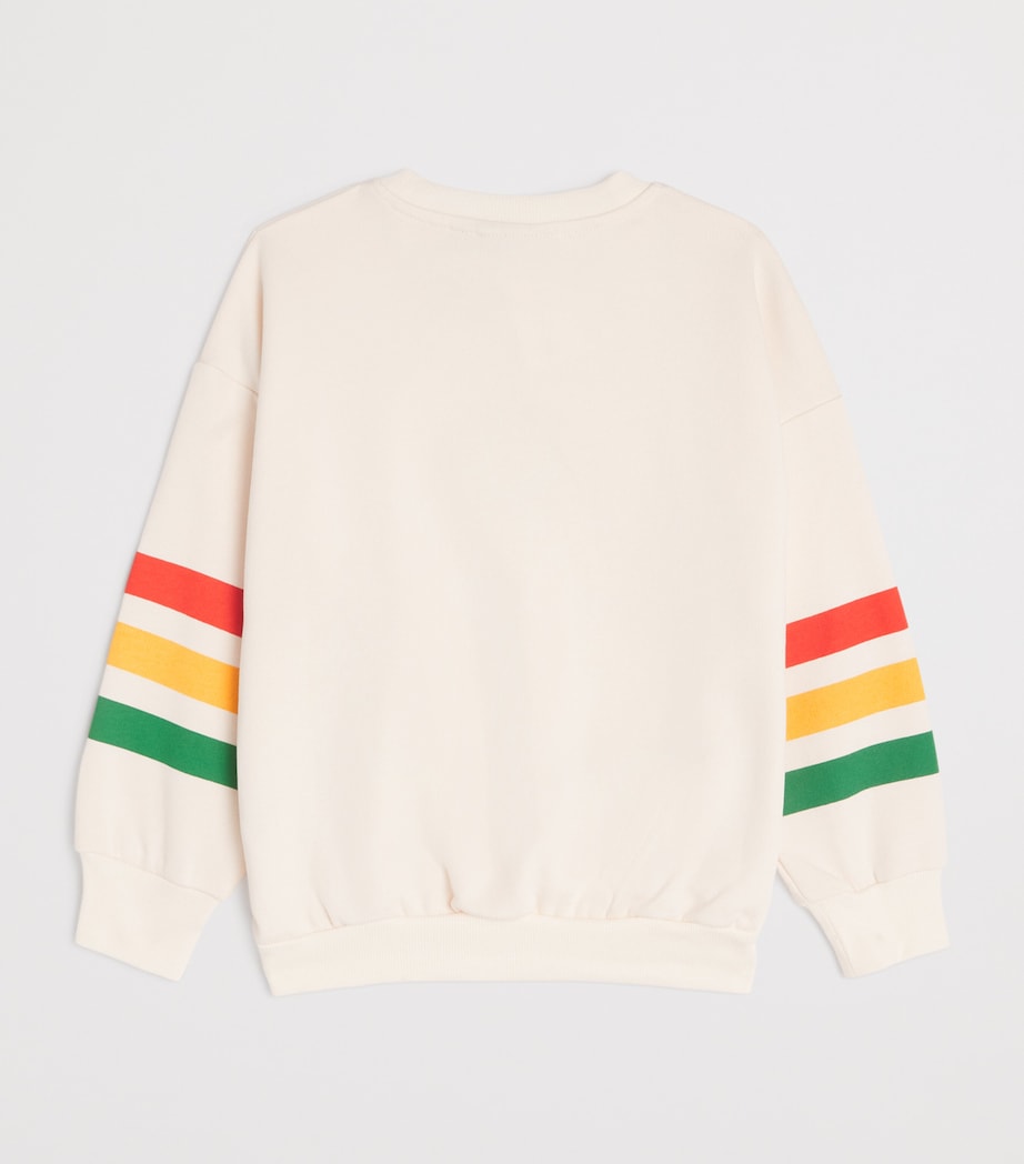 Organic Cotton Bear Stripe Sweatshirt (3-11 Years) OFF-WHITE Image 2